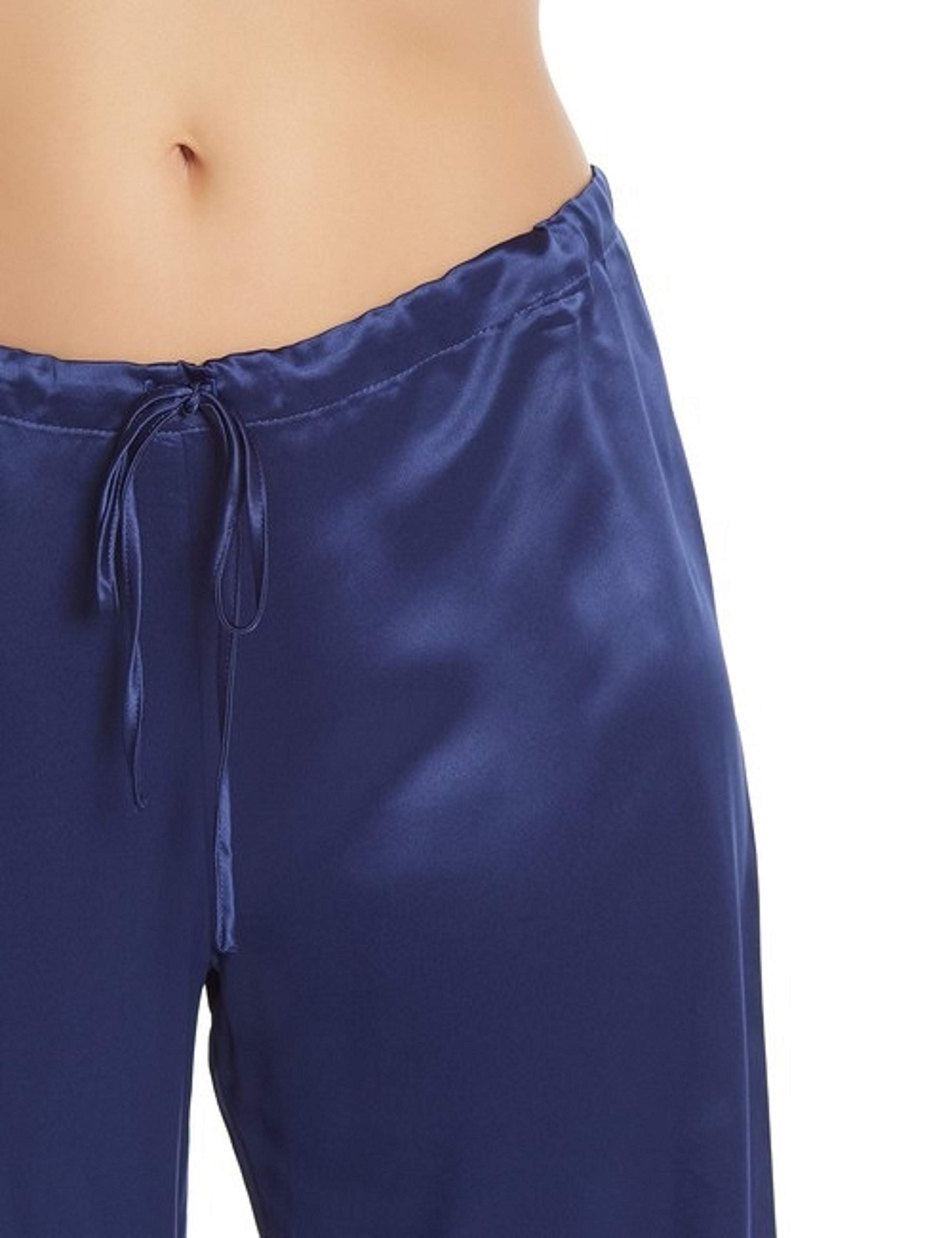 Natori Classic Top & Pants Pajama Set for Women - Soft Cotton Sleepwear, Large Size, Navy Blue | Perfect for Lounging, Relaxing & Comfortable Nighttime Sleep