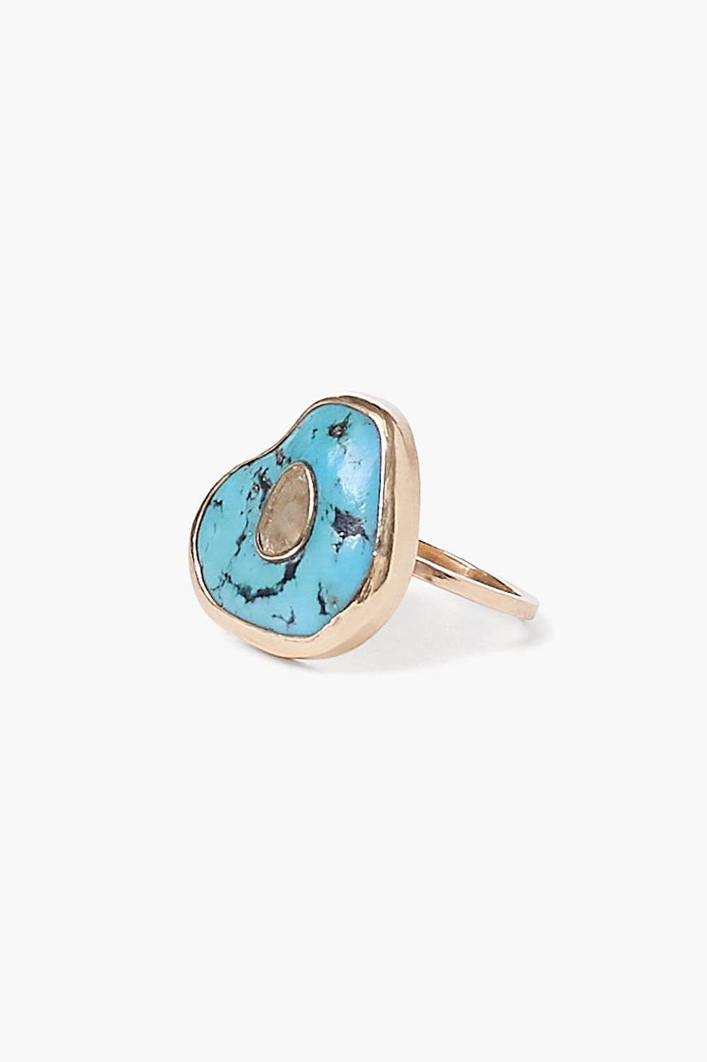 14K Gold Oasis Ring with Genuine Turquoise Stone - Elegant Bohemian Jewelry for Women, Perfect for Weddings, Parties & Everyday Wear