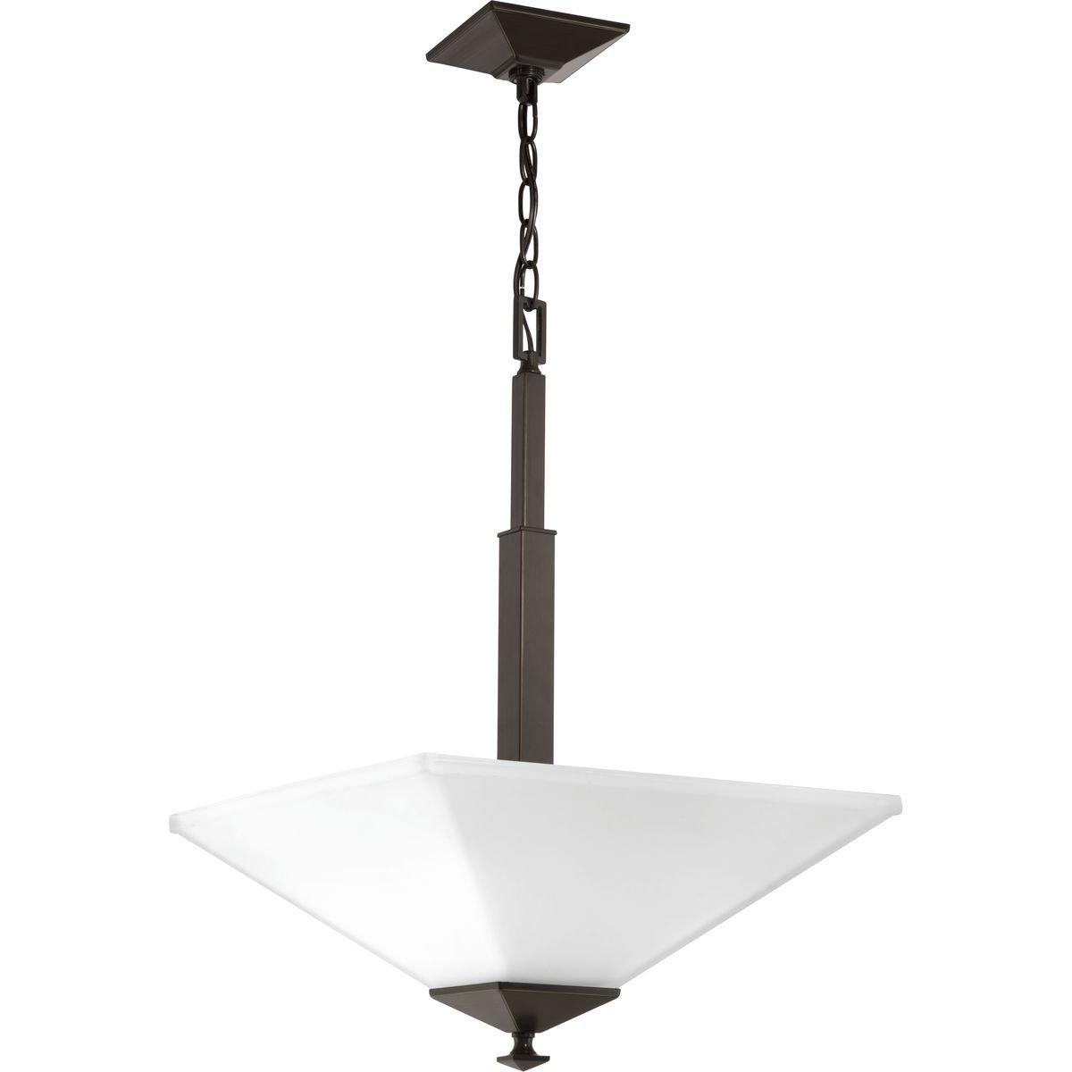 Clifton Heights 2-Light Craftsman Pendant Light - Etched Glass Shade in Antique Bronze - Perfect for Kitchen Island, Dining Room, or Entryway Lighting