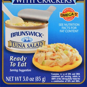 Brunswick Tuna Salad with Crackers - 12 Pack (3.0 oz Each) | Ready-to-Eat Protein Snack | Perfect for Lunches, Hiking & Emergency Food Kits