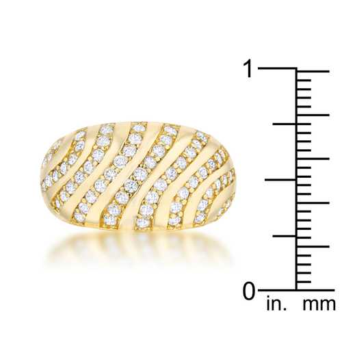 0.95ct CZ 14k Gold Contemporary Dome Ring for Women - Elegant Cubic Zirconia Engagement & Wedding Band - Perfect for Anniversary, Valentine's Day & Special Occasions