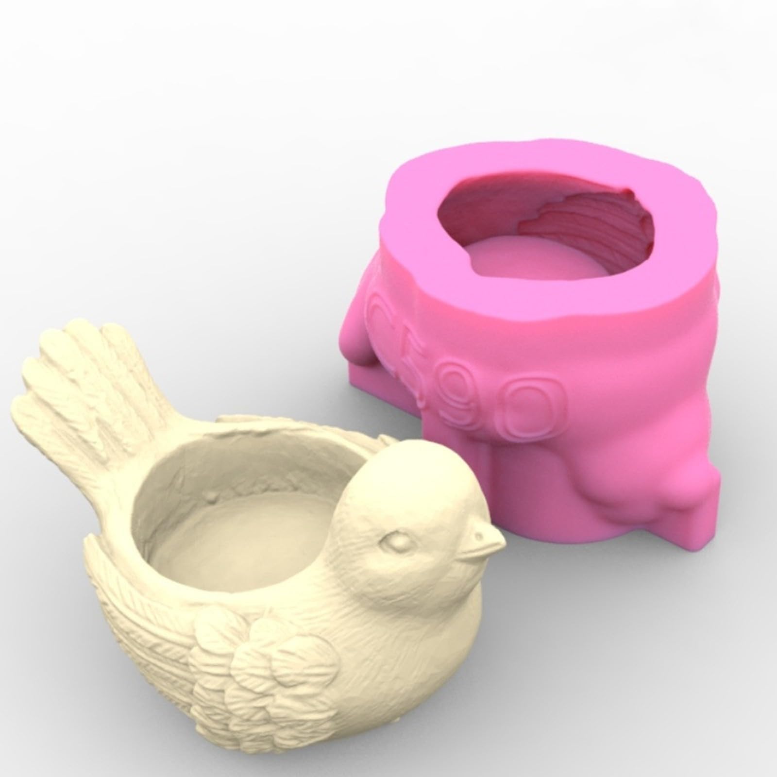 Little Bird Vase - Handmade Silicone Mold for DIY Flower Pots, Pen Holders & Succulent Planters - Epoxy Resin, Plaster, Cement & Clay Craft Molds - Perfect for Home Decor, Office Desk & Gift Making
