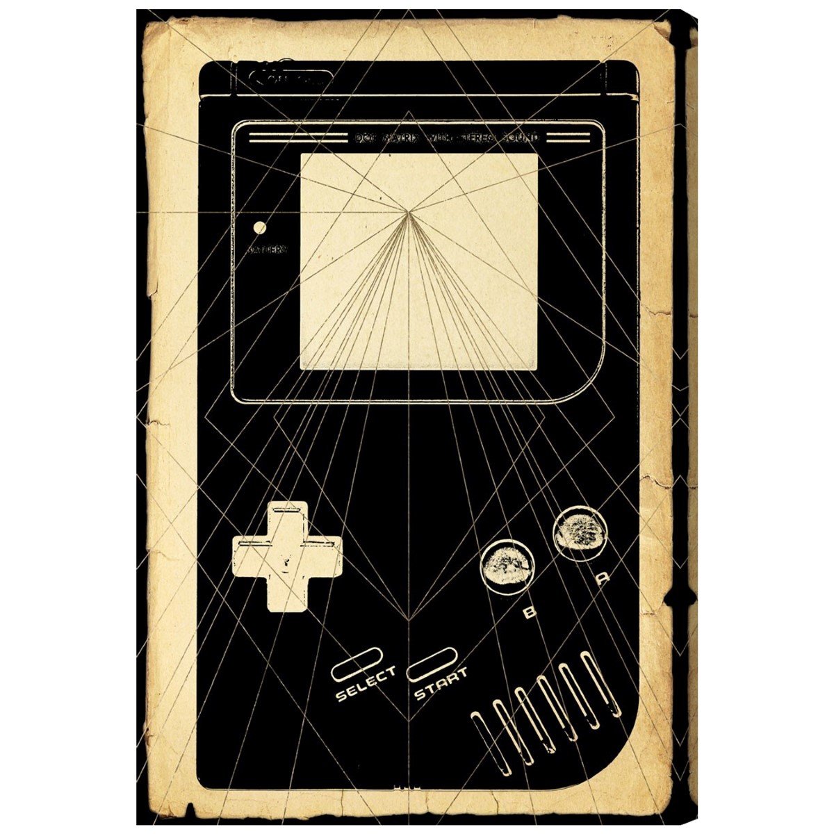 Oliver Gal Artist Co. Gameboy Print Wall Art Canvas - 20x30 Inches Black & Brown Video Game Decor - Perfect for Gamers Room, Man Cave & Retro Gaming Themed Home Decor