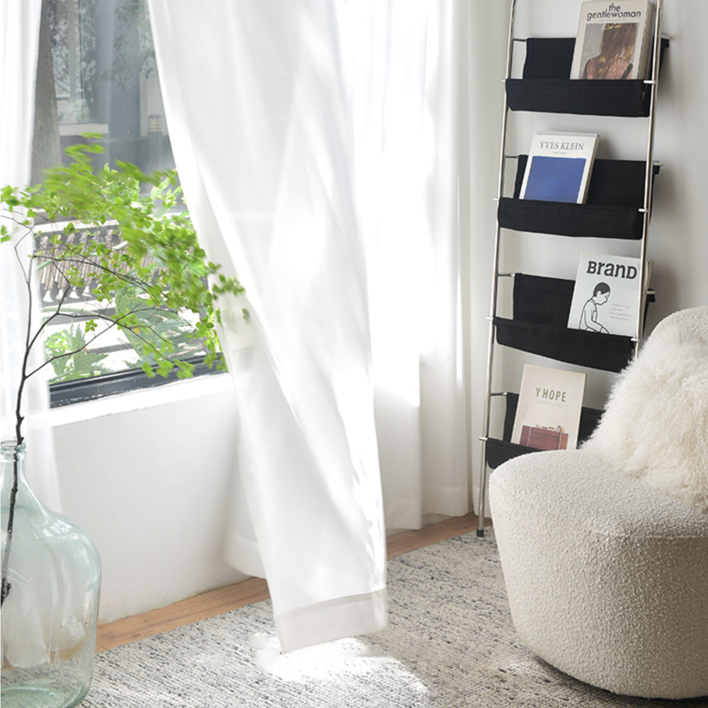 Ultra Scratch-Resistant Waterproof White Sheer Drapes - Lightweight & Breathable Custom Curtains with Soft Top Back Tab | Perfect for Living Room, Bedroom & Home Decor