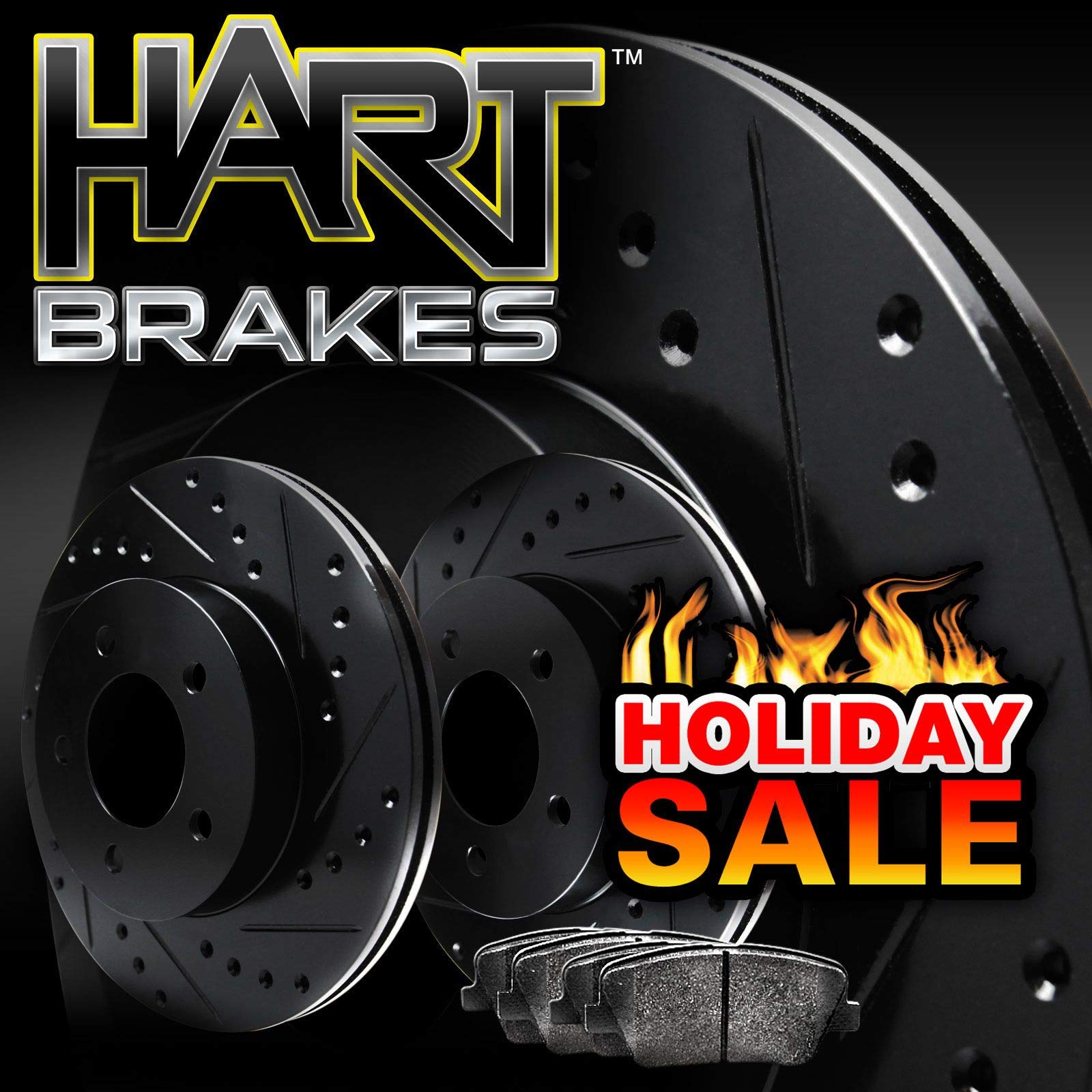 Hart Ceramic Brake Pads and Rotors Kit for 1994-1998 Ford Mustang - Front Brake System Replacement with Premium Performance - Perfect for Daily Driving, Racing & High-Performance Upgrades