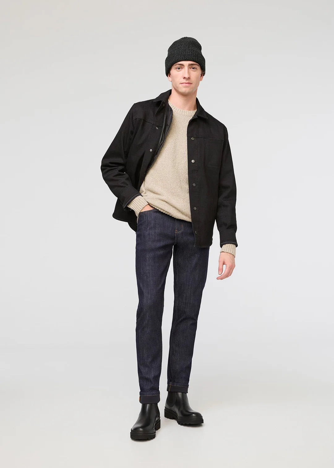 All-Weather Men's Slim Fit Denim Jeans - Comfortable & Durable for Outdoor Activities and Casual Wear