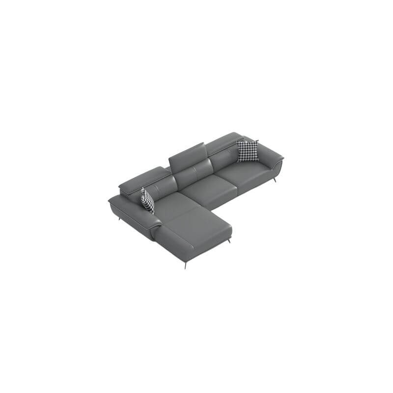 Mid Century Modern Modular Sofa with Leather Cushion & Pillow Top Arm - Stylish Living Room Furniture for Home & Office Comfort
