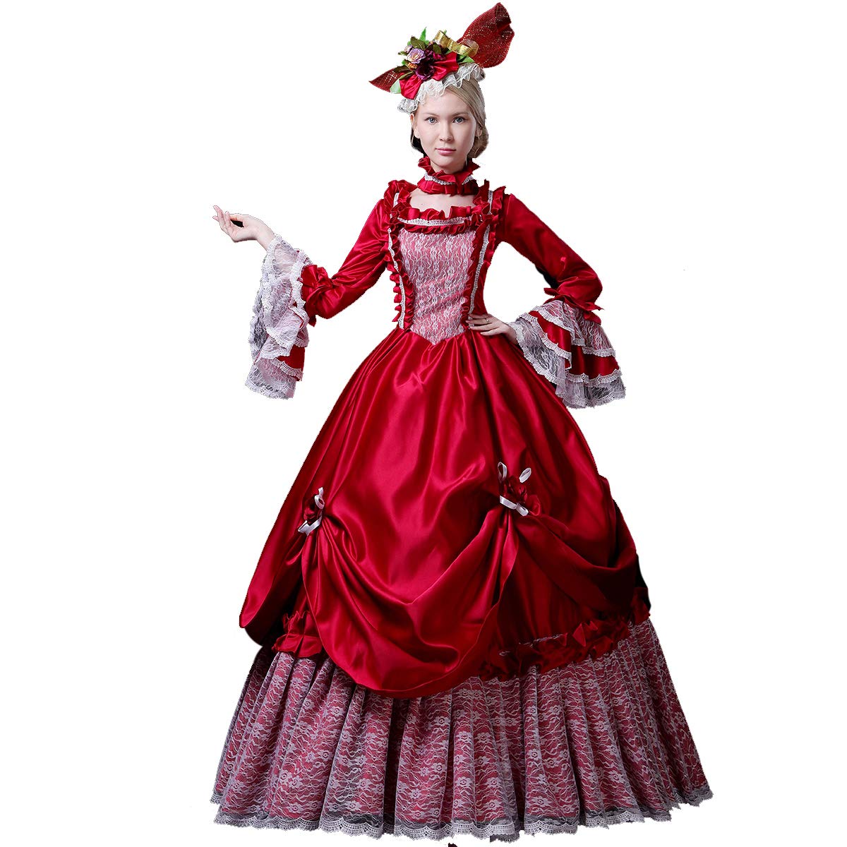 Victorian Renaissance Queen Dress for Women - Elegant Rococo Masquerade Gown Long Party Costume | Perfect for Halloween, Cosplay, Themed Parties & Historical Reenactments