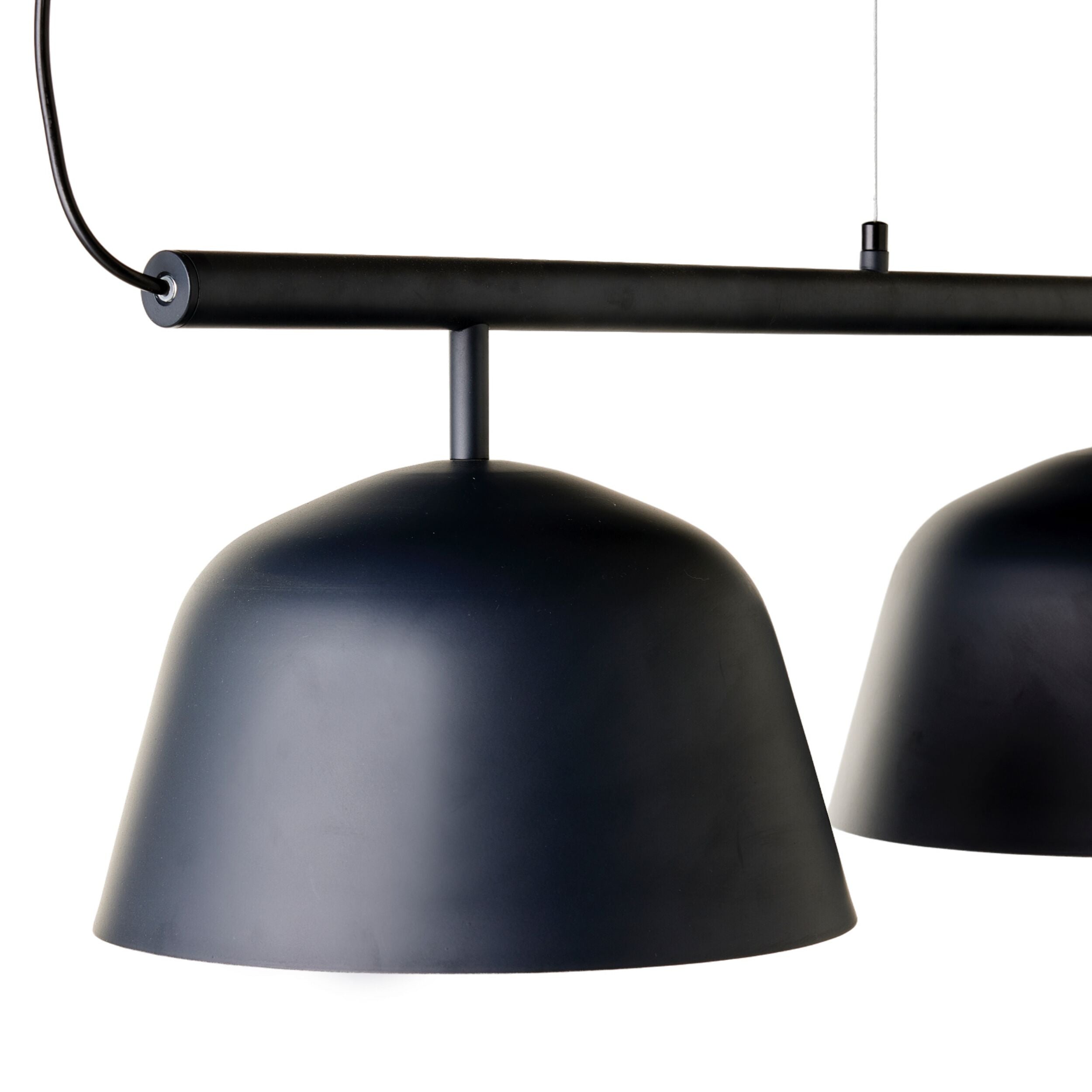 Anglesea 3-Light Modern Metal Pendant Light Fixture - Charcoal Finish, 120cm Hanging Length - Perfect for Dining Room, Kitchen Island or Bedroom Lighting