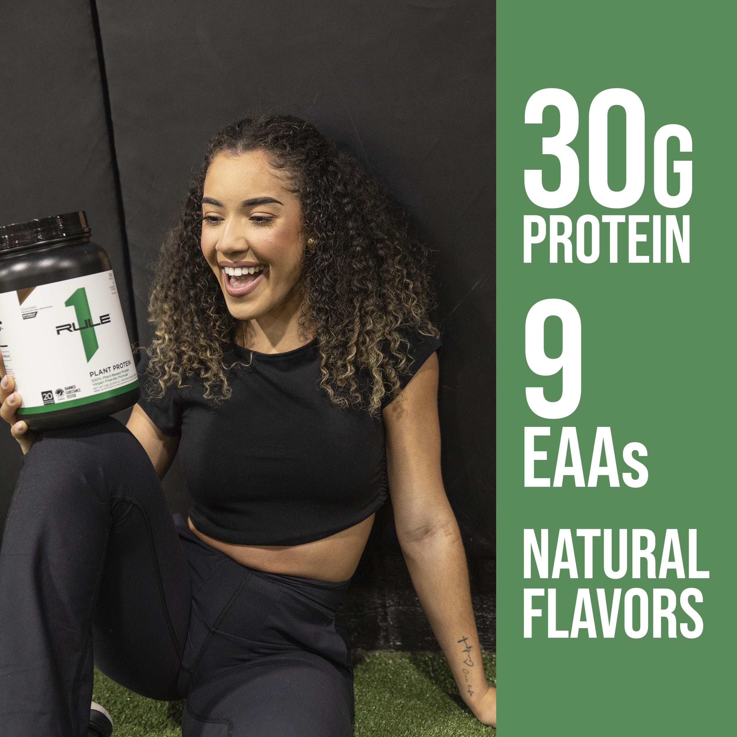 Rule 1 Plant Based Protein Powder - Vegan, Gluten Free, Dairy Free & Soy Free with 20g Protein per Serving (Café Mocha, 20 Servings) - Perfect for Post-Workout Recovery & Healthy Smoothies