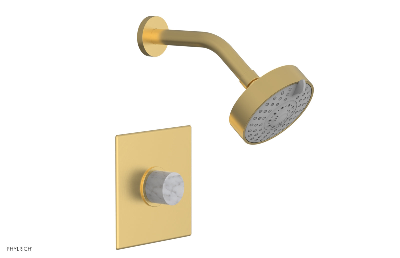 BASIC II Pressure Balance Shower Set with White Marble Handle - 230S 23 Series - Perfect for Modern Bathroom Renovation & Spa-Like Shower Experience