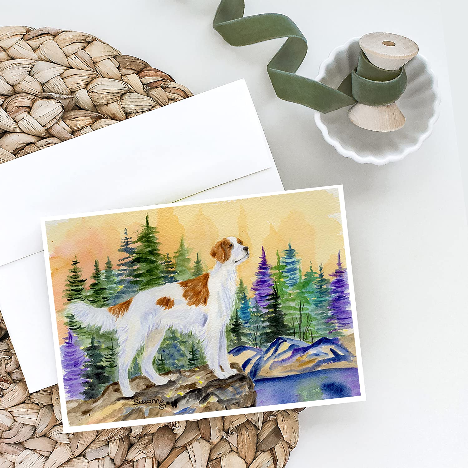 Setter Greeting Cards and Envelopes - Pack of 8 Blank A7 Note Cards (5x7 Inches) for Birthday, Thank You & Special Occasions | Whimsical Dog-Themed Stationery