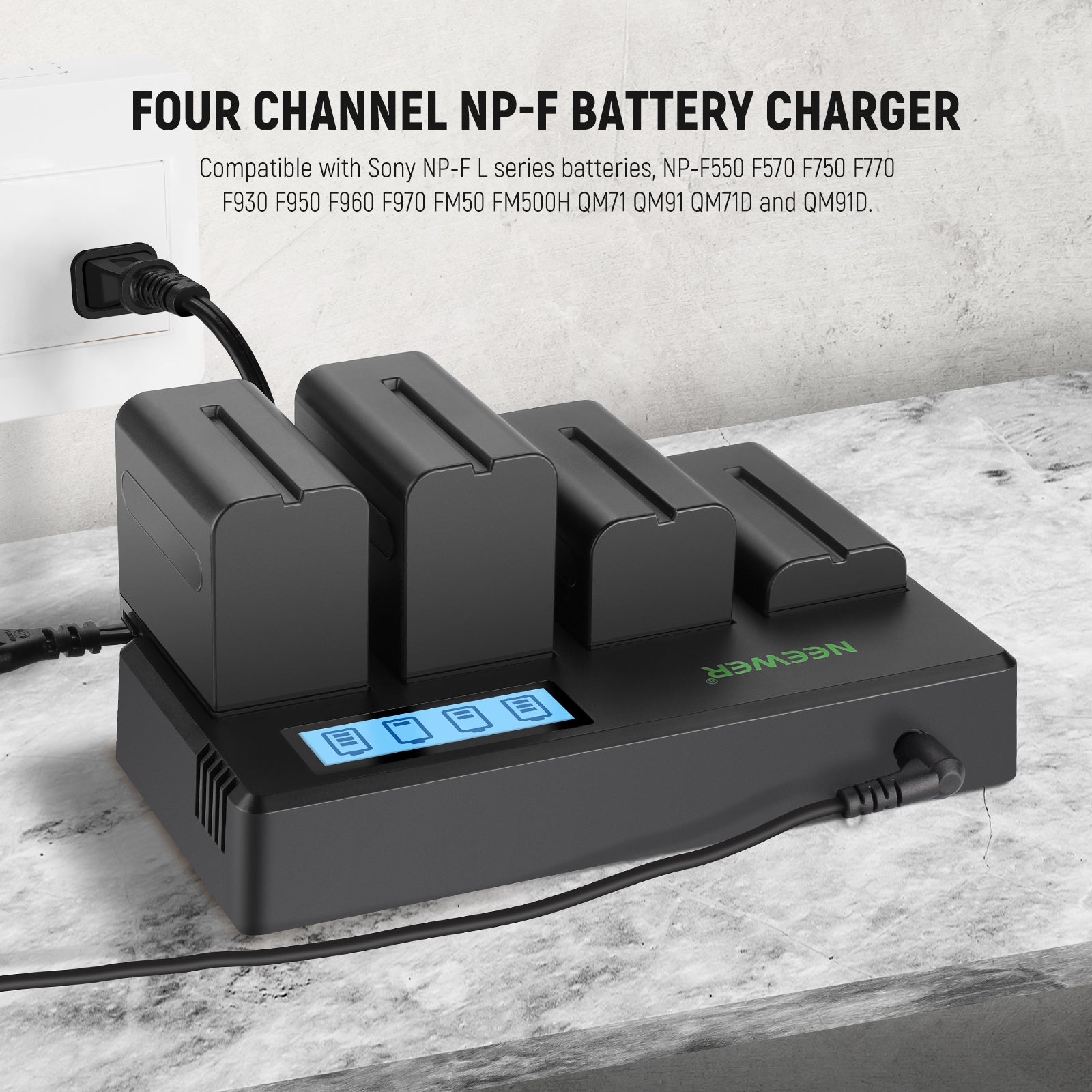 NEEWER 4 Pack NP-F550 2600mAh Replacement Batteries for Sony Cameras - Compatible with Sony Alpha, Cyber-shot & Handycam (Perfect for Travel, Vlogging & Professional Photography)