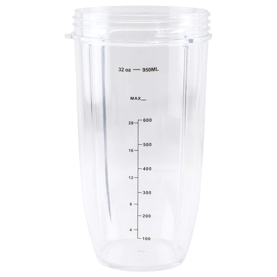 32 oz Tall Colossal Cup Replacement for Nutri Bullet 600W & 900W Blenders - Compatible with NB-101B, NB-101S, NB-201 Models - Perfect for Smoothies, Protein Shakes & Meal Prep