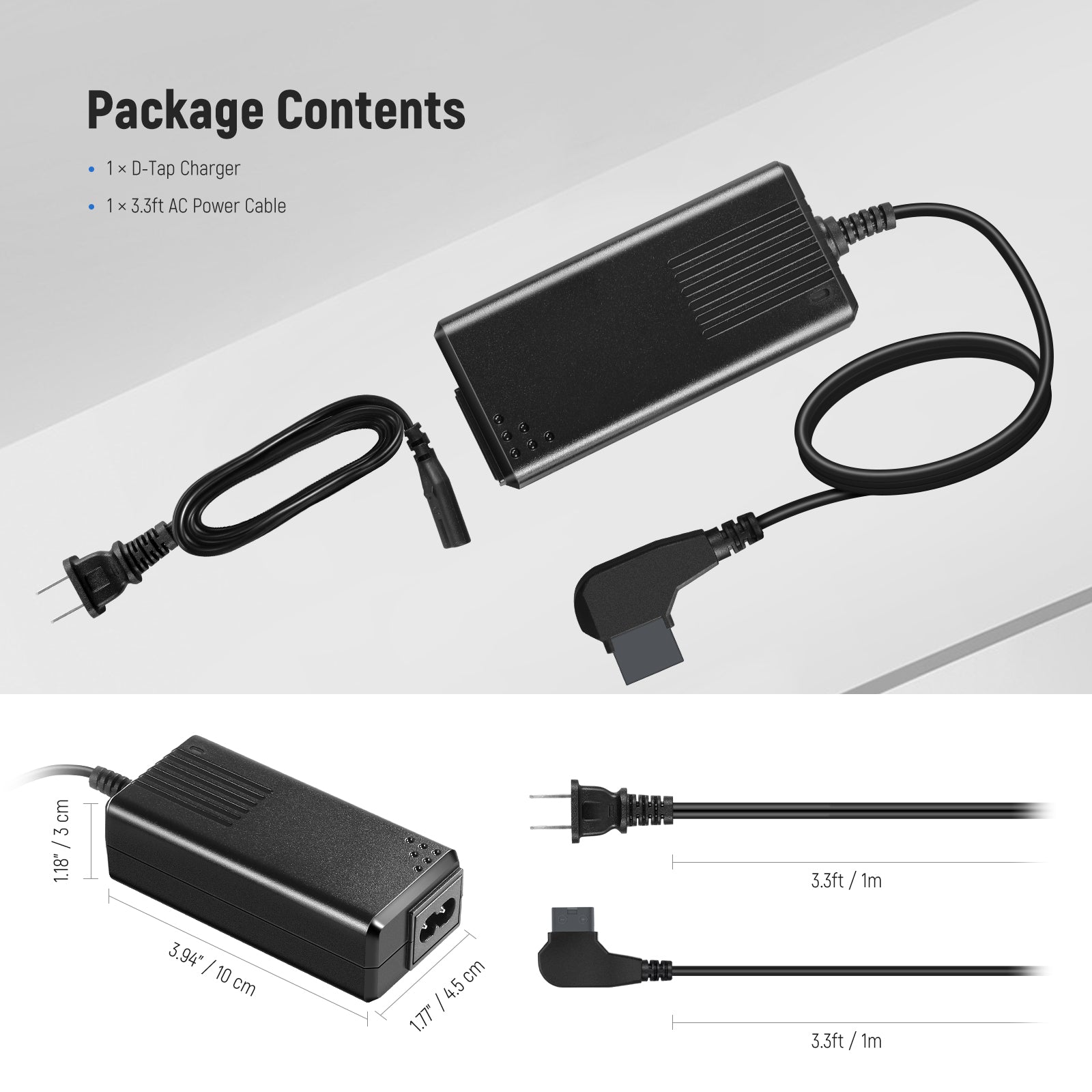 NEEWER D-Tap Battery Charger - Fast & Reliable Power Solution for Cameras, LED Lights, and Video Equipment - Perfect for On-the-Go Filmmakers and Photographers