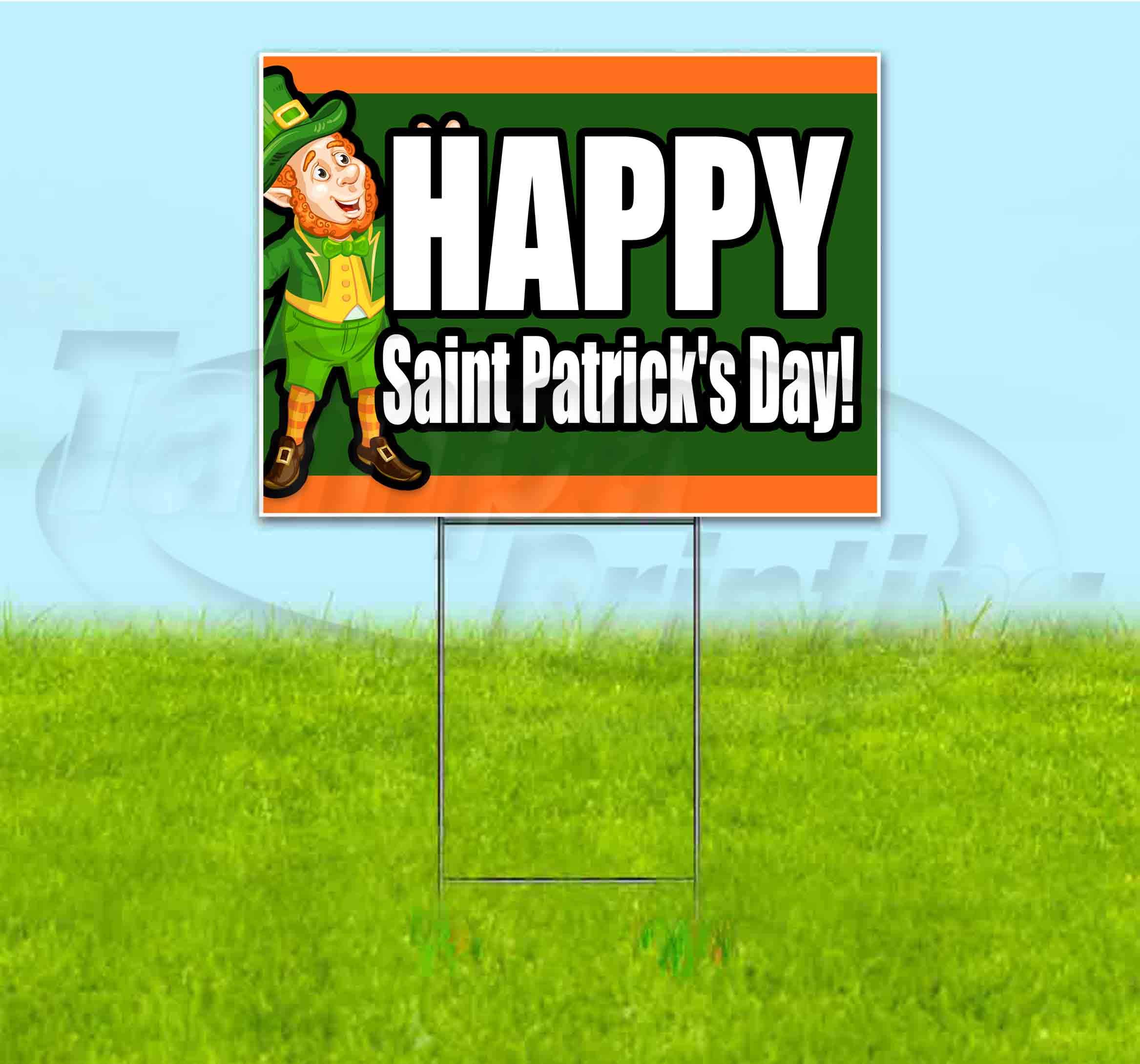 St. Patrick's Day Yard Sign 18x24 Inch - Durable Metal Stake Included - Bulk Discounts & Multi-Packs for Parties & Events - Perfect for Home Decor, Front Lawn & Irish Celebrations