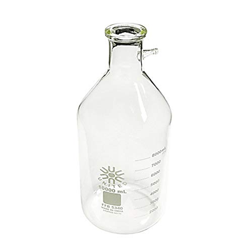United Scientific Supplies FFB5340-10000 Borosilicate Glass Filtering Flask, 10000ml Lab Bottle for Chemical Experiments - Perfect for Filtration, Distillation & Laboratory Use