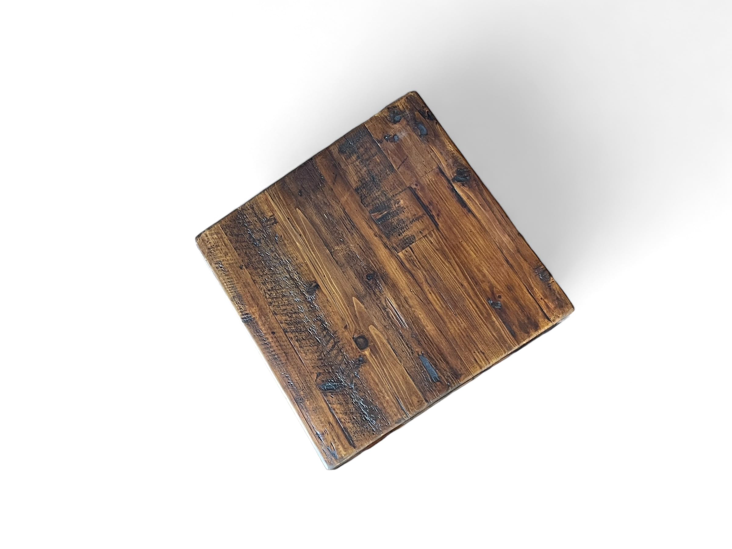 Rustic Reclaimed Wood Dining Table Top - Dark Brown Matte Finish - 24