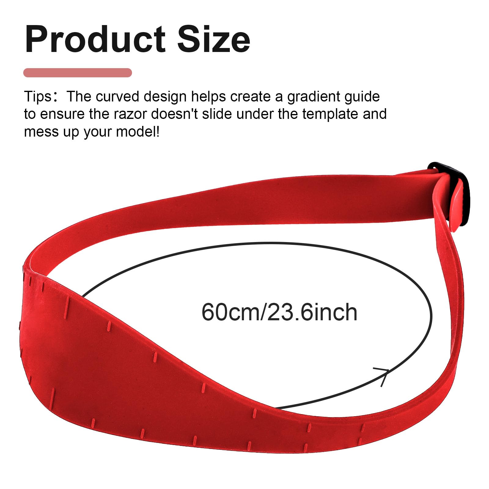 Professional Silicone Neckline Shaving Template & Hair Trimming Guide - DIY Haircut Tool for Clean Straight Hairlines, Fade & Taper Cuts - Perfect for Home Haircuts, Barbers & Stylists (Red) - Ideal for Men's Grooming, Beard Trimming & Salon-Quality Results at Home