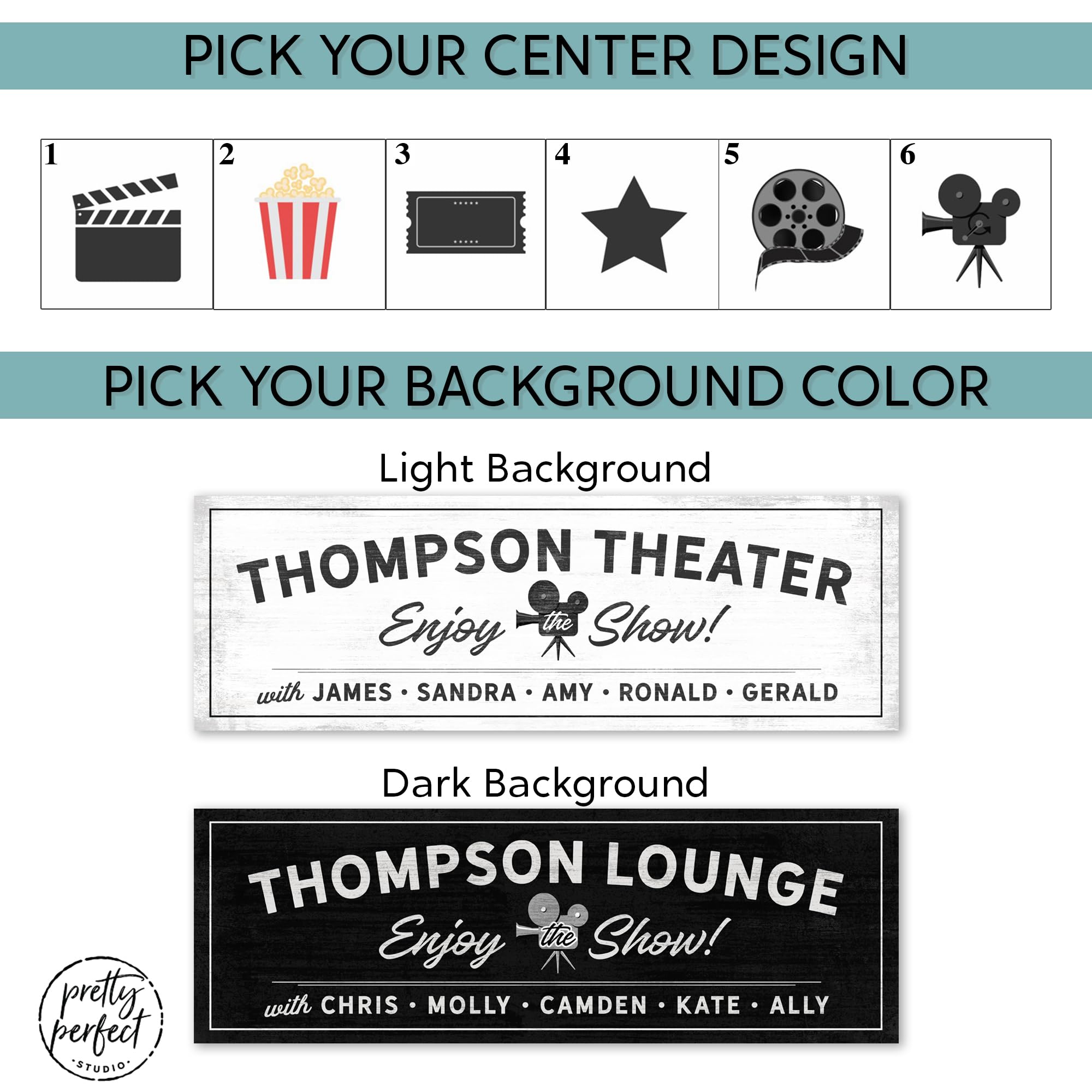 Custom Personalized Movie Night Theater & Lounge Sign - Framed Canvas Wall Art 18