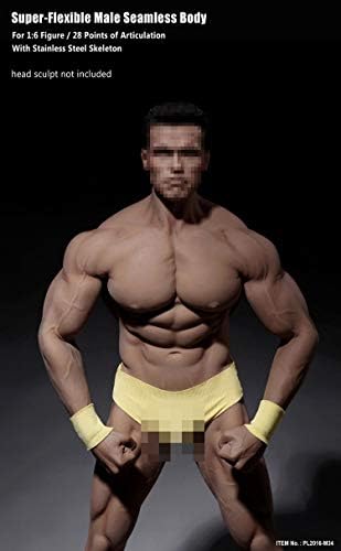 TBLeague 1/6 Scale Male Muscular Seamless Body Super Flexible Action Figure PL2016-M34 - Perfect for Collectors, Photography & Diorama Displays