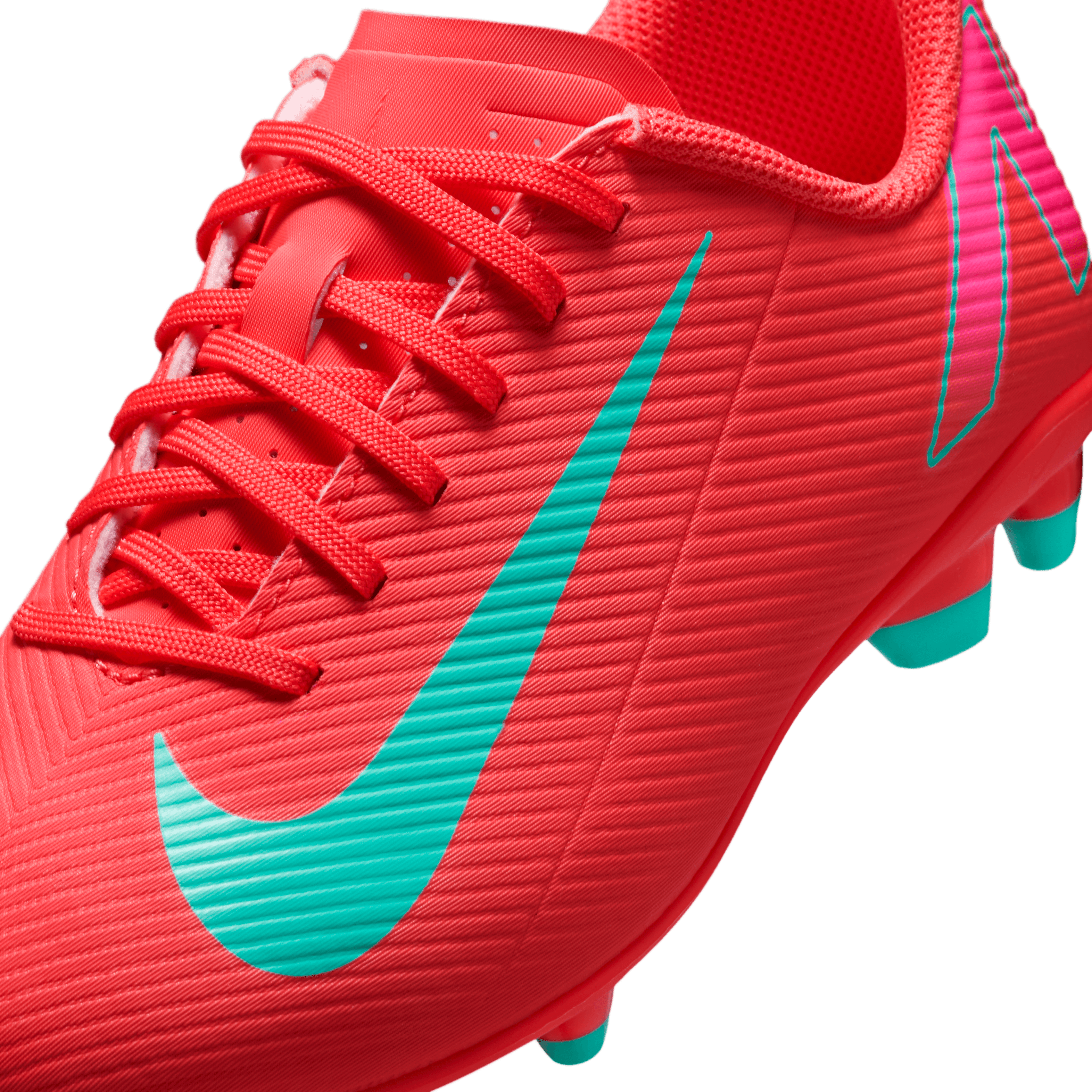 Nike Junior Mercurial Vapor 16 Club FG Soccer Cleats for Kids - Ember Glow/Aurora Green - Lightweight Football Shoes for Youth Players - Perfect for Turf Matches & Training Sessions