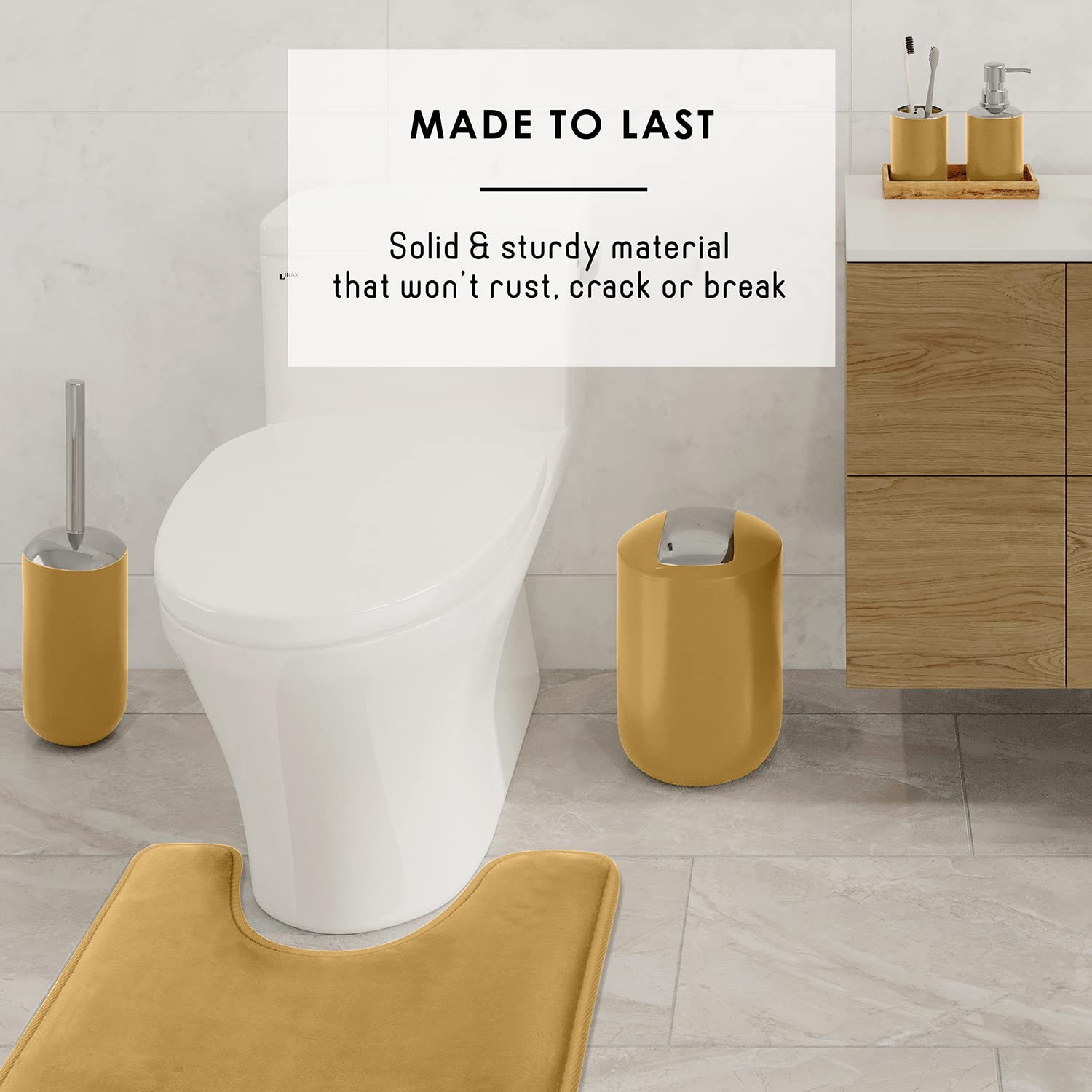 Clara Clark 23-Piece Luxury Bathroom Set - Non-Slip Soft Bath Rugs, Gold Shower Curtain with Liner & Hooks - Complete Bathroom Accessories for Master Bath, Guest Bath & Apartment Decor