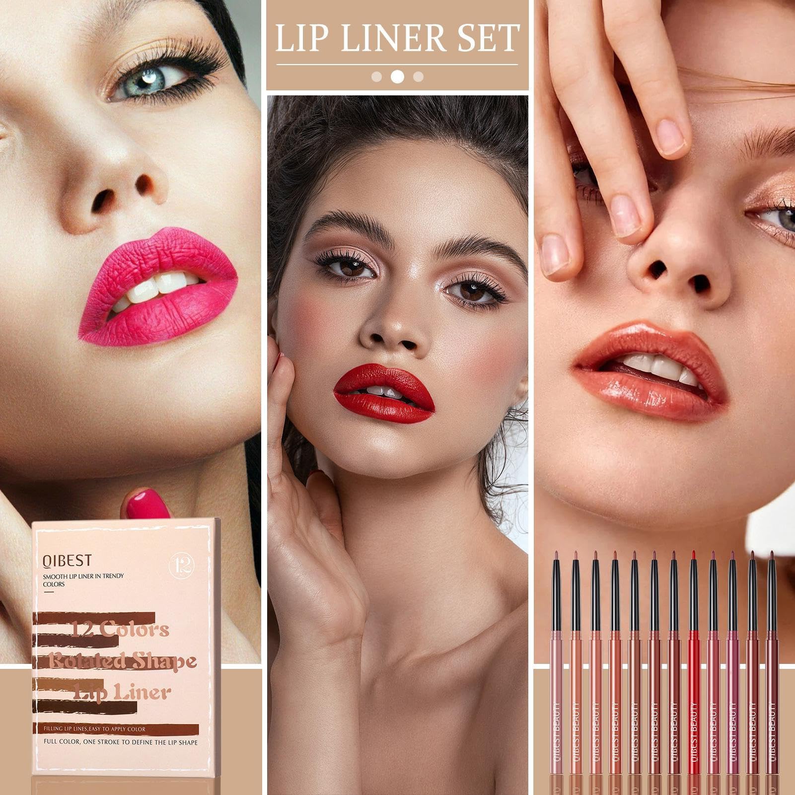 12-Piece Professional Matte Lip Pencils Set - Long Lasting Waterproof Lip Liner, Highly Pigmented Soft Lip Makeup for Natural Look | Perfect for Daily Wear, Parties & Special Occasions