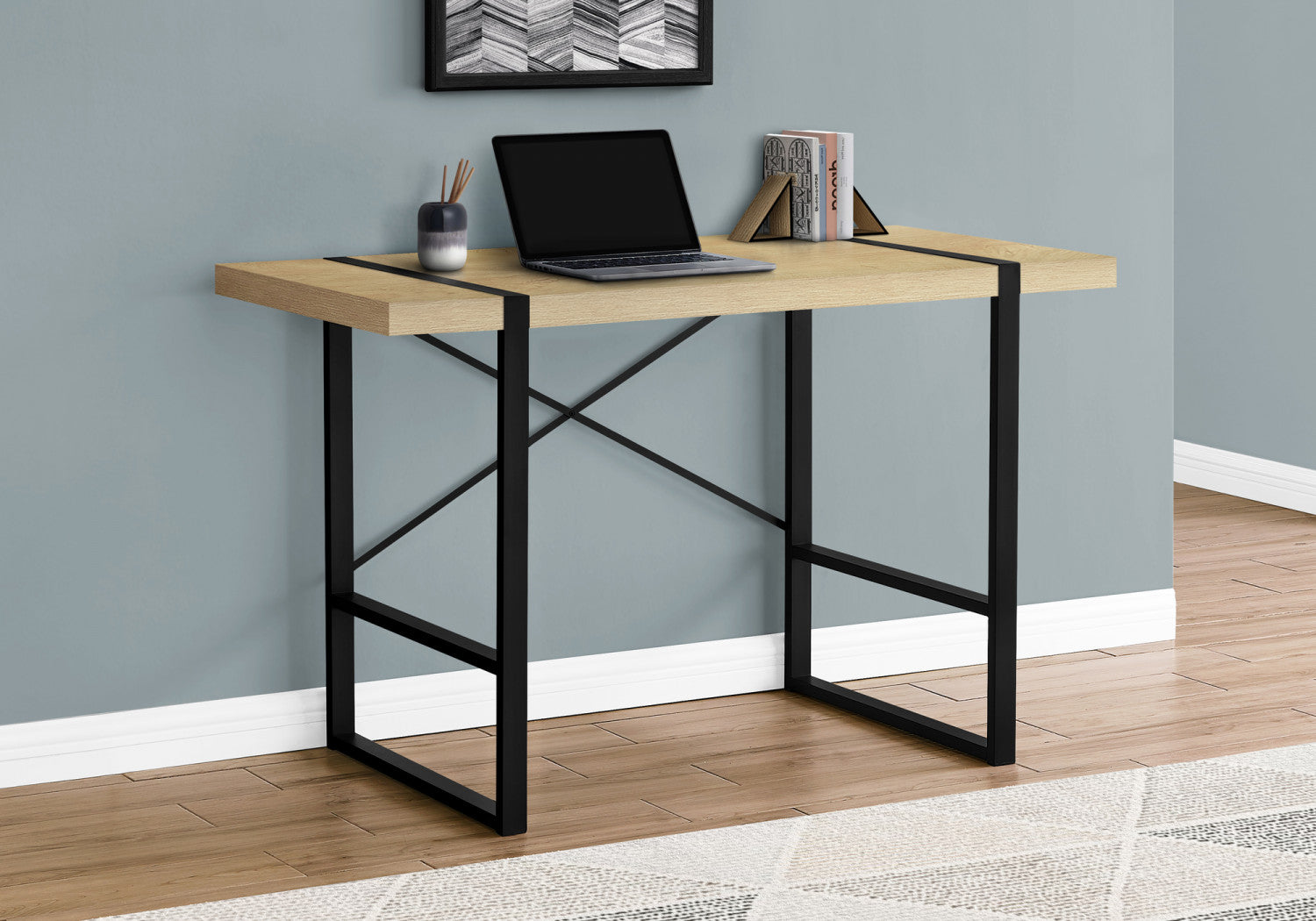 Dray Desk - Natural Wood Standing Desk for Home & Office - Ergonomic Adjustable Height Workstation for Remote Work & Study