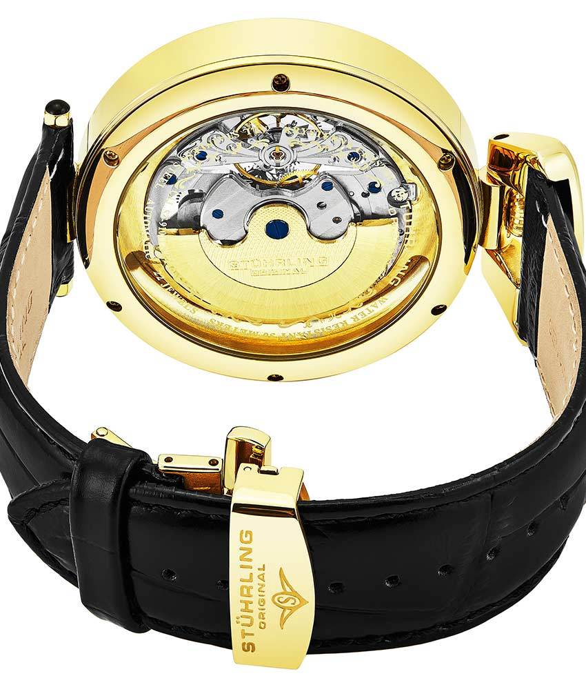 Emperor's Grandeur 127A Automatic 49mm Skeleton Watch for Men - Luxury Mechanical Timepiece with Open Heart Design - Perfect for Formal Events, Business Meetings & Special Occasions