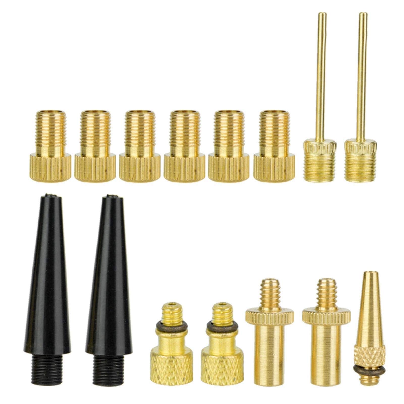 Boaby Bike Valve 15pcs - Bicycle Pump Air Valve Converter Kit - Copper SV/AV/DV Valve Adapters for Road & Mountain Bikes - Perfect for Tire Inflation & Bike Maintenance