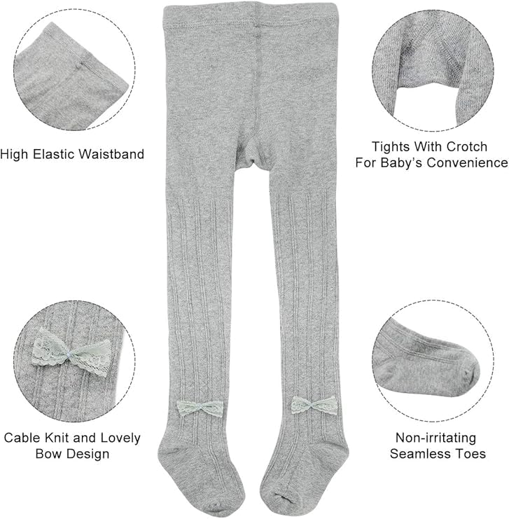 Century Star Baby Tights for Girls - Soft Cotton Toddler Leggings & Stockings for Newborn to Infant (0-24 Months) | Winter Warm Baby Clothes for Playtime, Daycare & Family Outings
