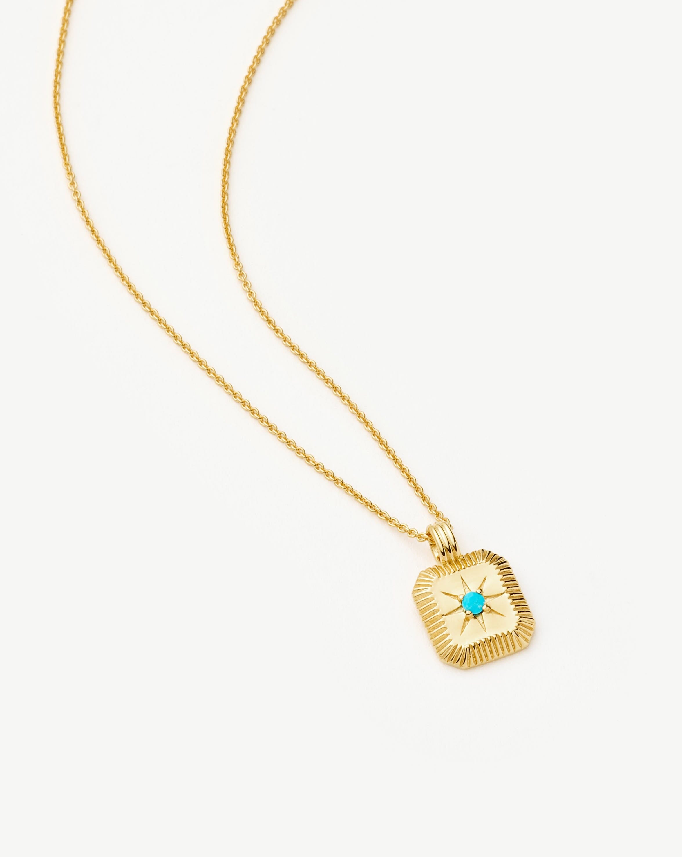 December Birthstone Pendant Necklace - 18k Gold Vermeil & Turquoise Magnesite Gemstone Jewelry | Perfect Gift for Christmas, Birthday & Anniversary