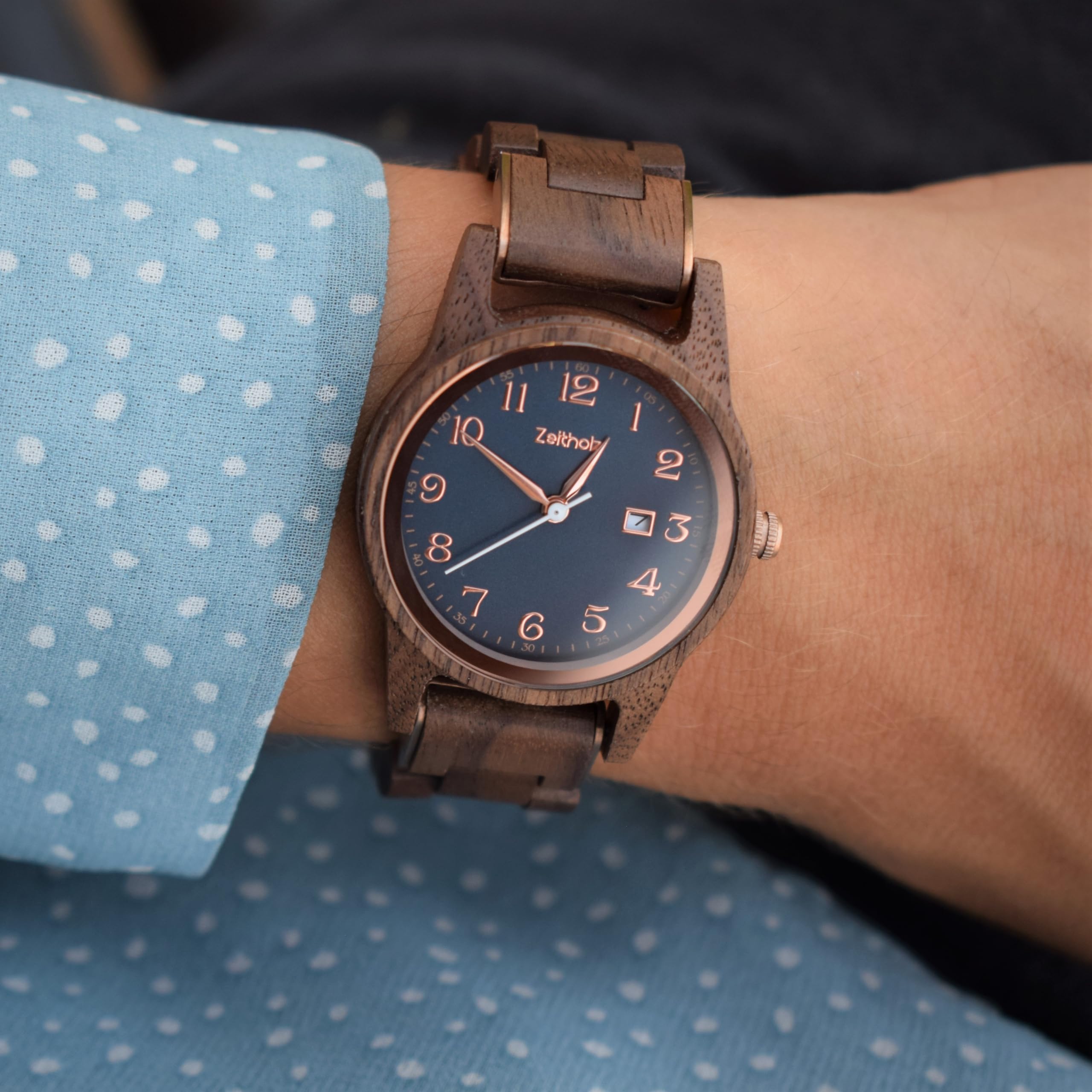 Zeitholz Women's Wooden Watch - 100% Natural Wood Analog Watch with Japanese Quartz Movement, 32mm, Leuben Collection - Perfect Gift for Her, Ideal for Casual, Office & Outdoor Wear