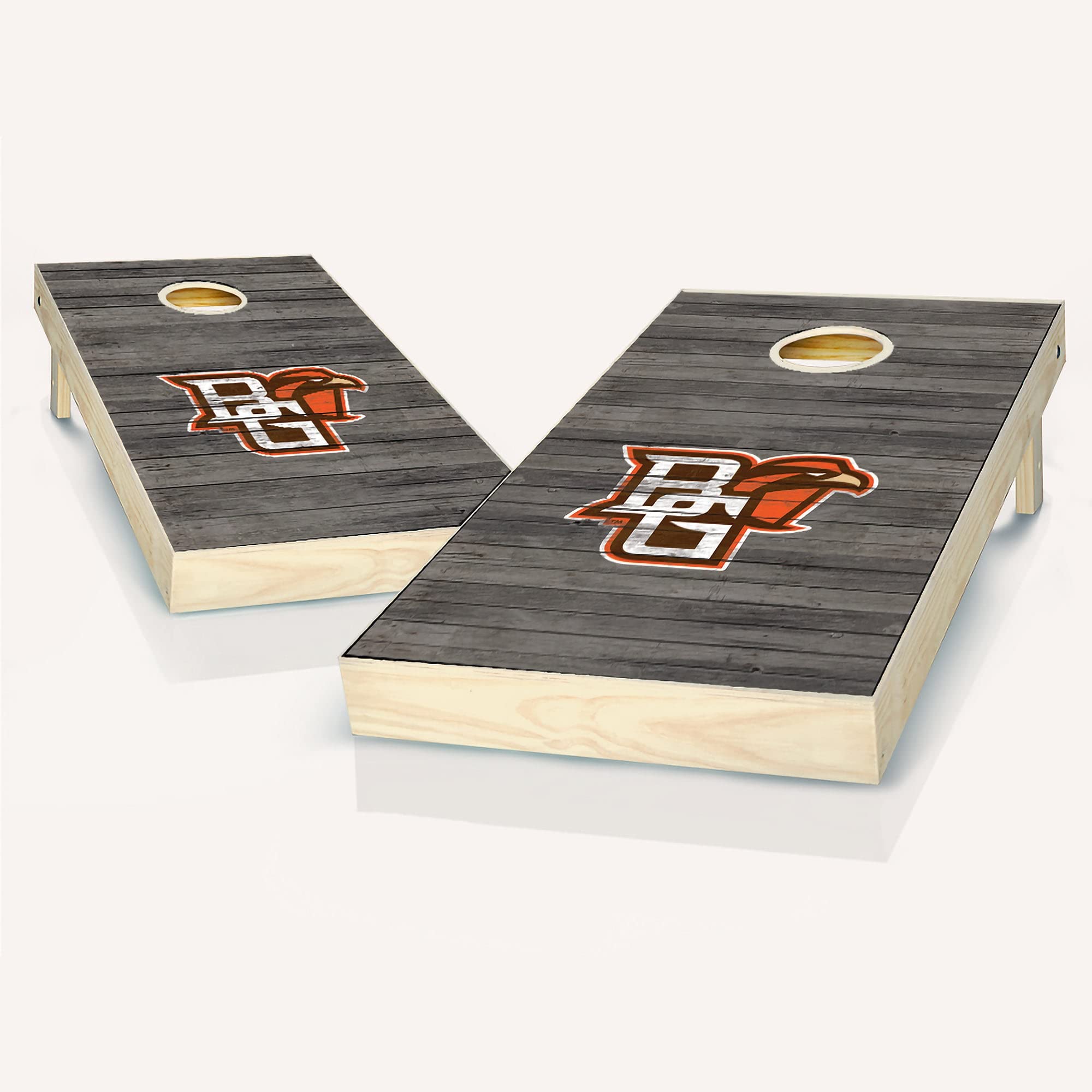 Premium Distressed Cornhole Game Set - 2 Wooden Boards & 8 Bean Bags for Outdoor Tailgating, Backyard Parties, and Family Fun - Classic Bowling Green Style
