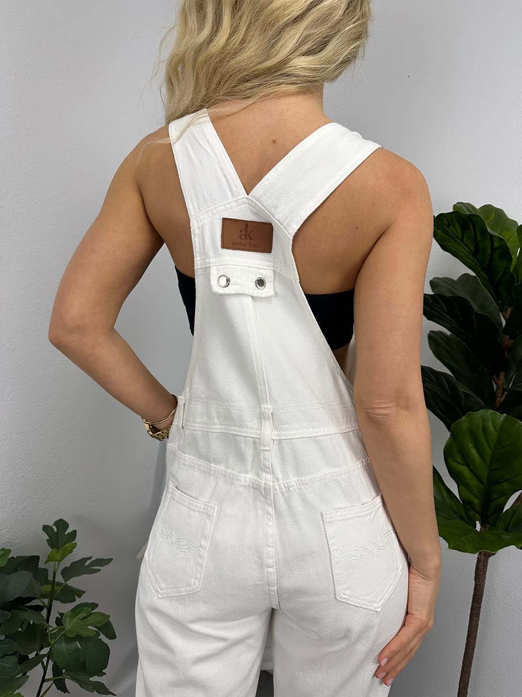 Anna-Kaci Women's Vintage Wash Straight Leg Denim Overalls with Pocket Bib - Casual Workwear, Farmhouse Style, Fall Fashion Outfit Ideas