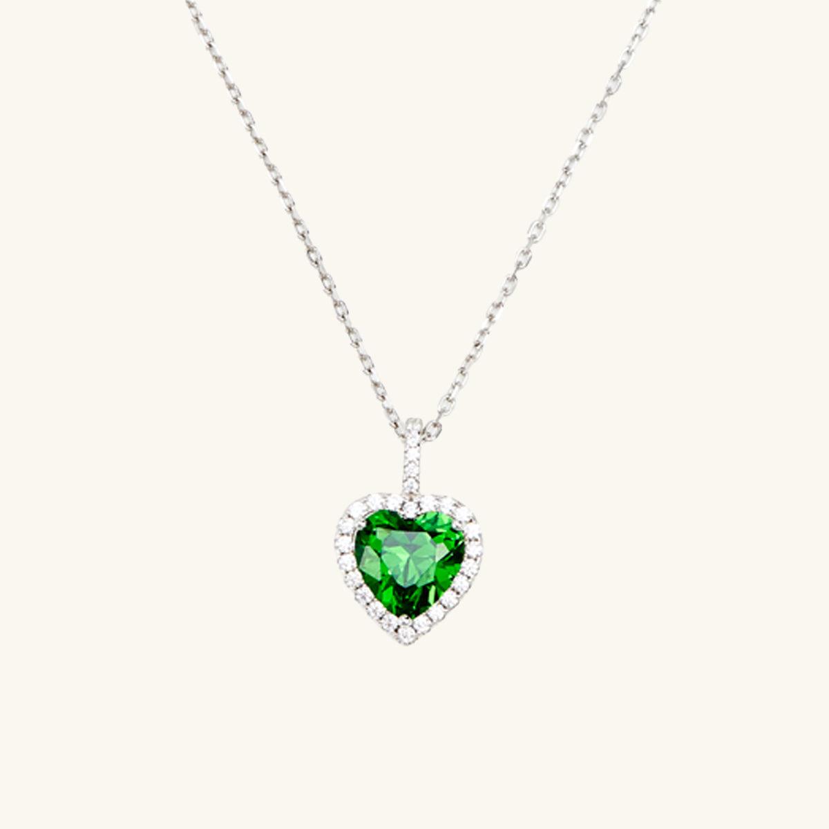 Romantic Green Heart Pendant Necklace for Women - Elegant 925 Sterling Silver Jewelry Gift for Valentine's Day, Anniversary & Special Occasions
