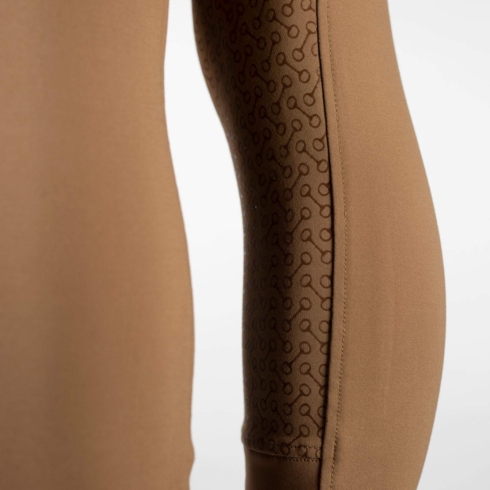 HORZE Women's Tara Full Seat Silicone Grip Breeches - Stretchable High Waist Equestrian Riding Pants with 4 Pockets for Horseback Riding & Training