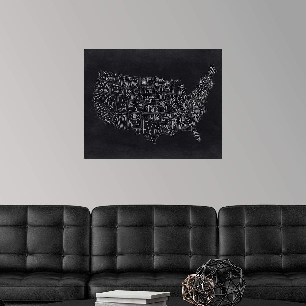 DIY Chalkboard USA Map Wall Decal - Reusable Peel & Stick Wall Art for Kids Room, Classroom Decor | Perfect for Geography Learning & Home Decoration