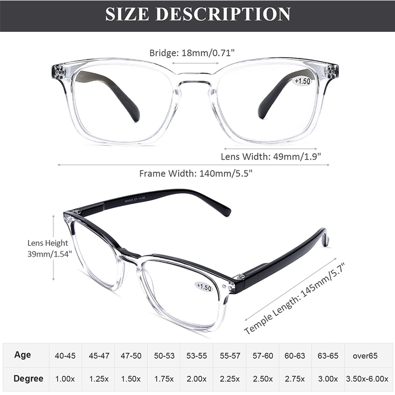 AQWANO Blue Light Blocking Reading Glasses - Anti Glare Computer Glasses with UV Protection for Women & Men - Lightweight Spring Hinge Design (+2.5 Strength) - Perfect for Office Work, Gaming & Screen Time