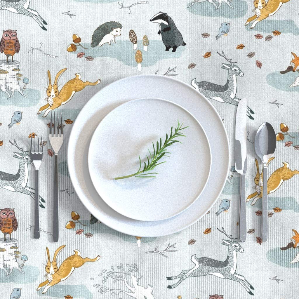 Foxes & Forest Animals Cotton Sateen Tablecloth 70