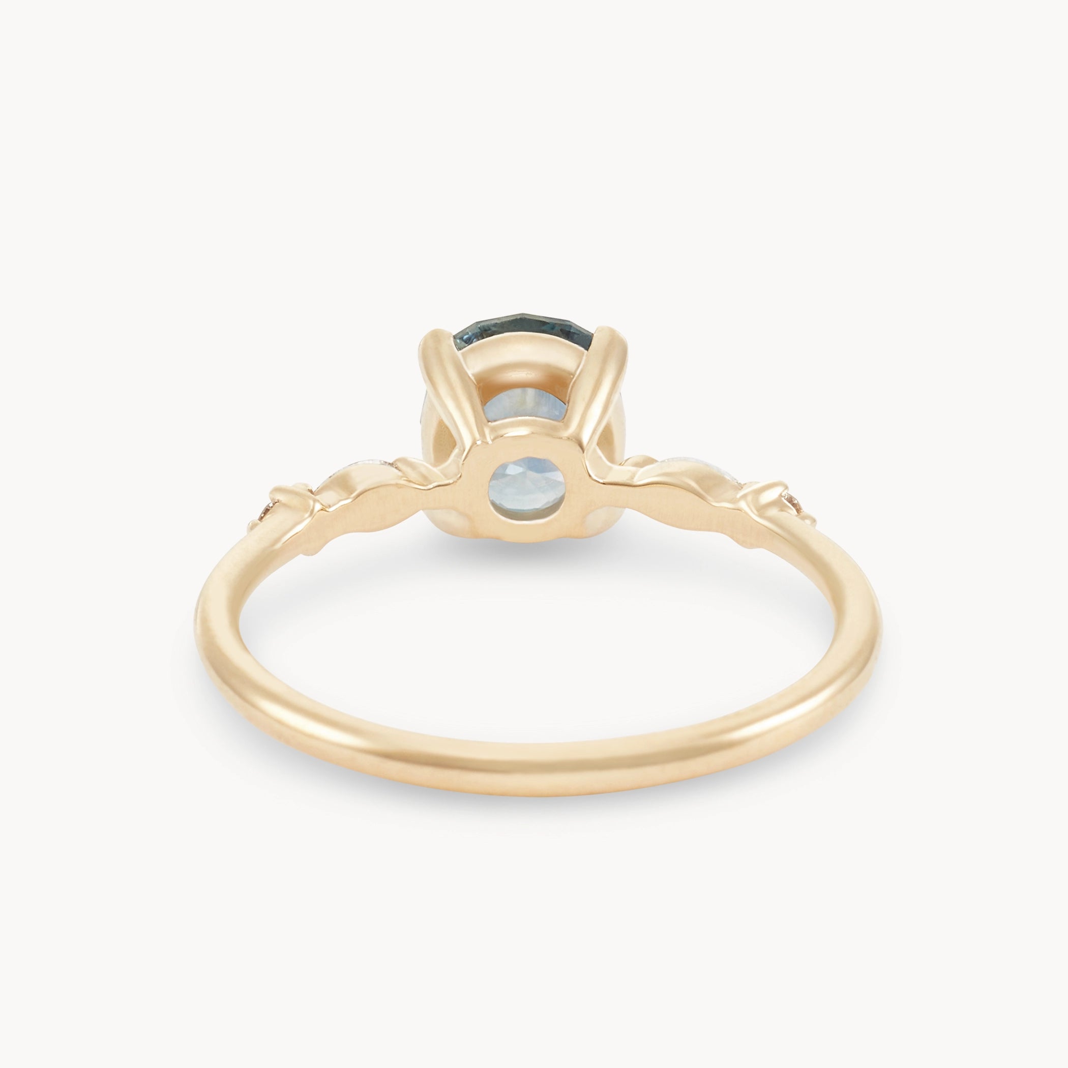 Aurora's Essence Unique 14K Yellow Gold Ring with Light Sky Blue Oval Sapphire - Perfect for Weddings, Anniversaries & Special Occasions