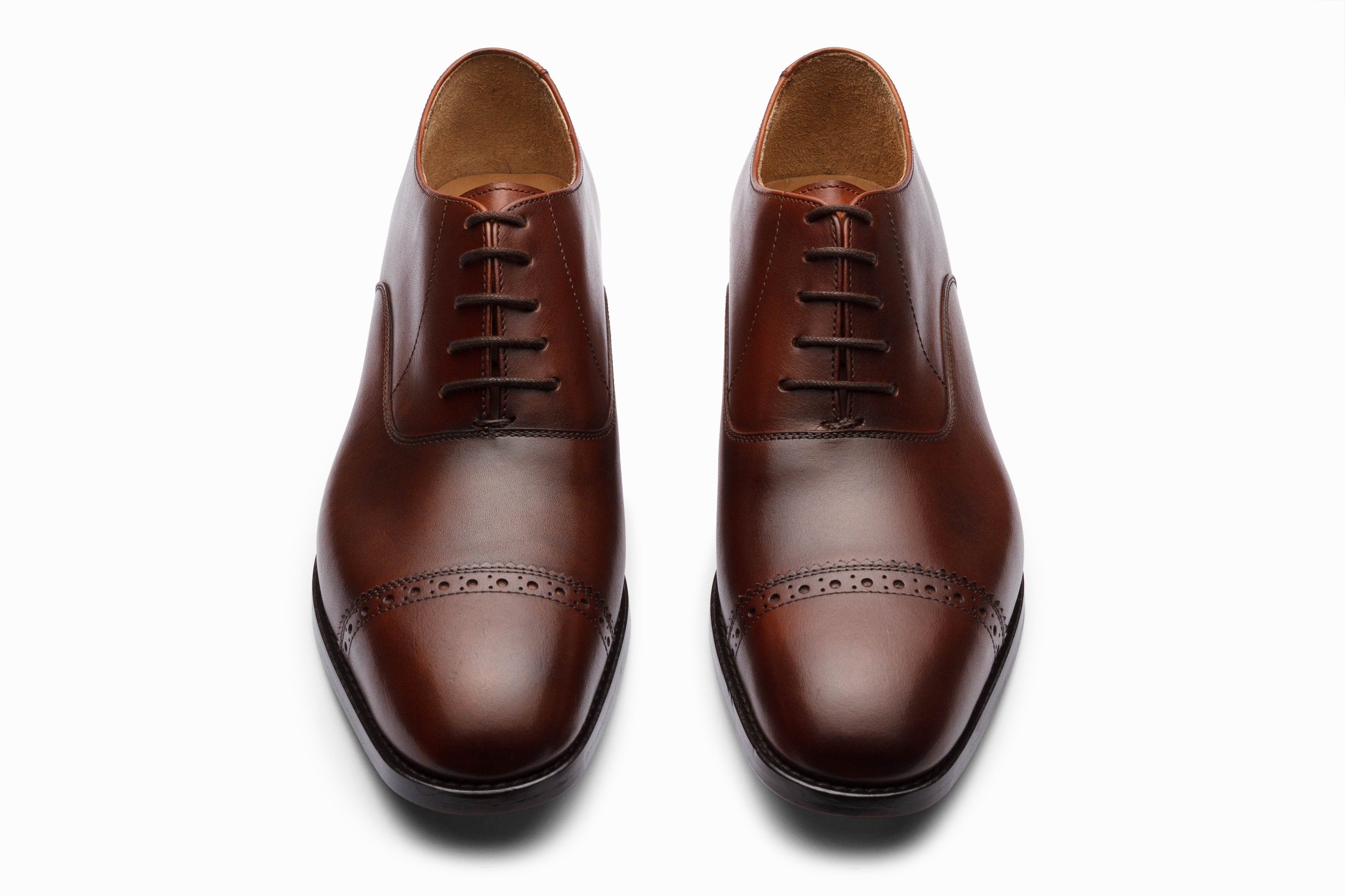 Stylish Brown Quarter Brogue Oxford Shoes for Men - Perfect for Business, Formal Events & Office Wear