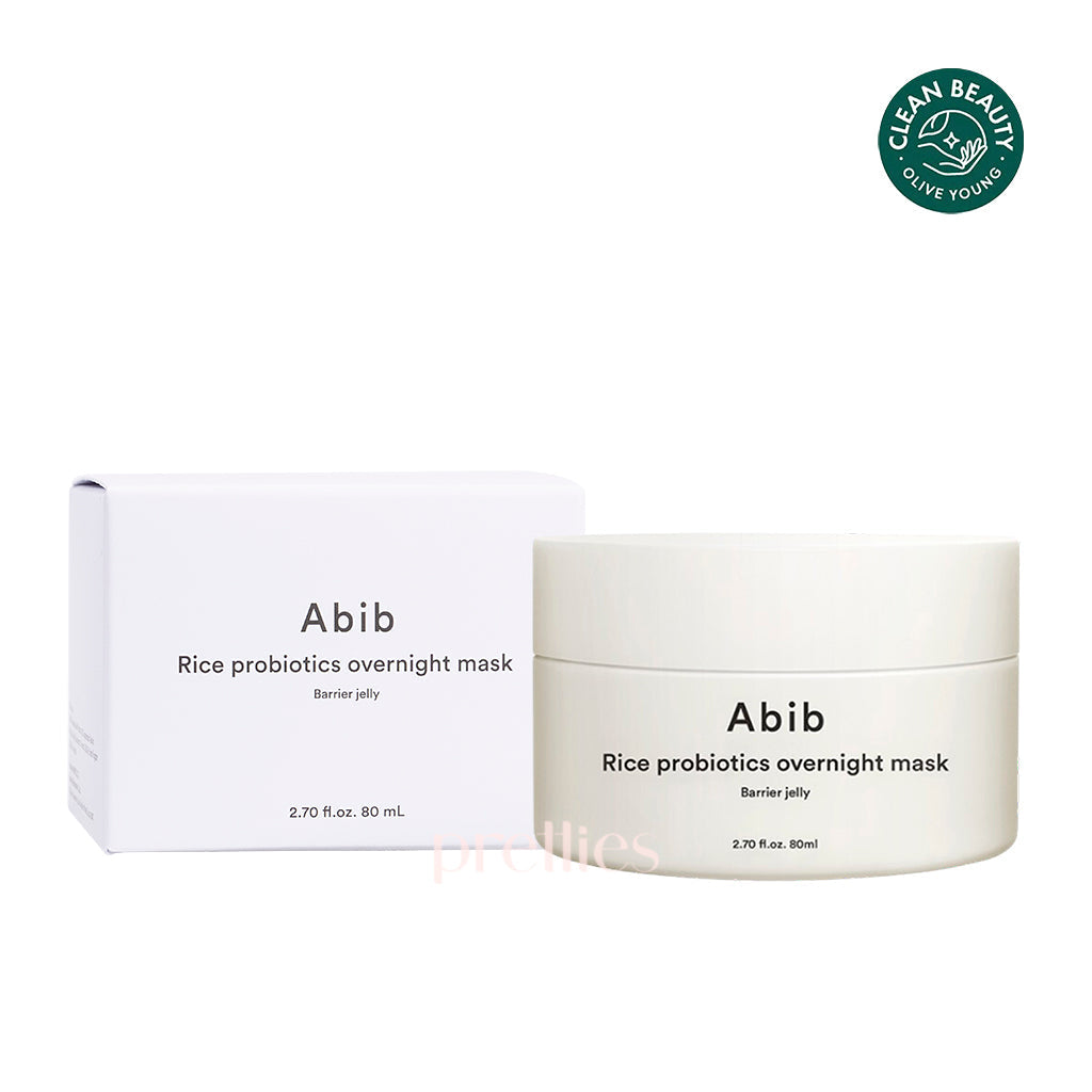 Abib Rice Probiotics Overnight Mask Barrier Jelly 80ml - Hydrating Sleeping Face Mask for Dry Skin, Korean Skincare for Night Repair - Perfect for Nighttime Skincare Routine & Travel Essentials