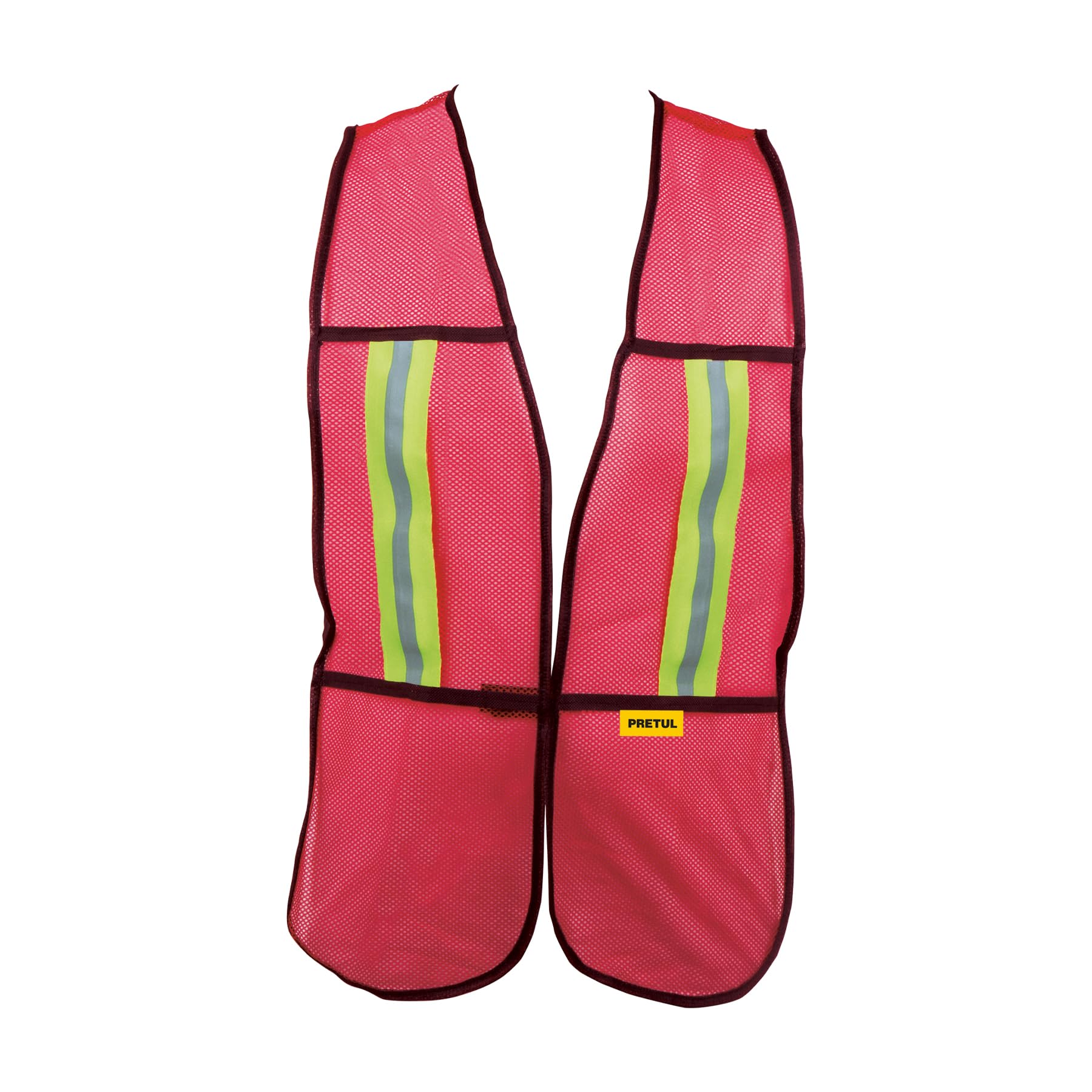 High Visibility Lockable Safety Vest - Red Reflective Work Vest for Construction & Road Workers - Pretul Brand - Ideal for Night Shifts & Hazardous Areas