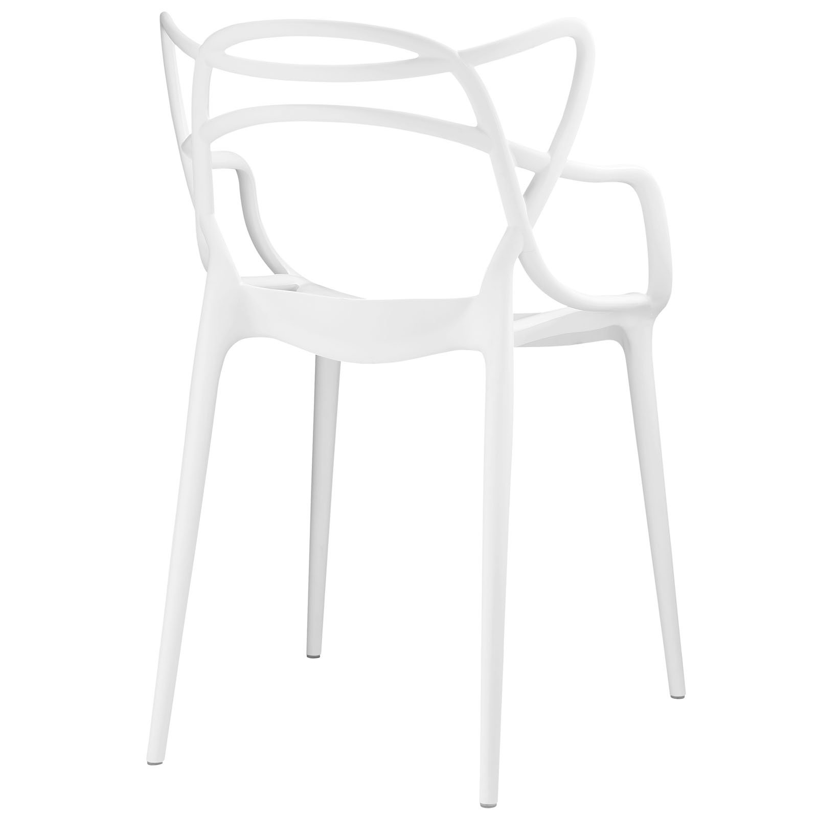Modway Entangled Modern Molded Plastic Dining Chair - White Kitchen & Dining Armchair, Sturdy & Comfortable, Fully Assembled - Perfect for Breakfast Nook, Small Spaces & Contemporary Dining Rooms