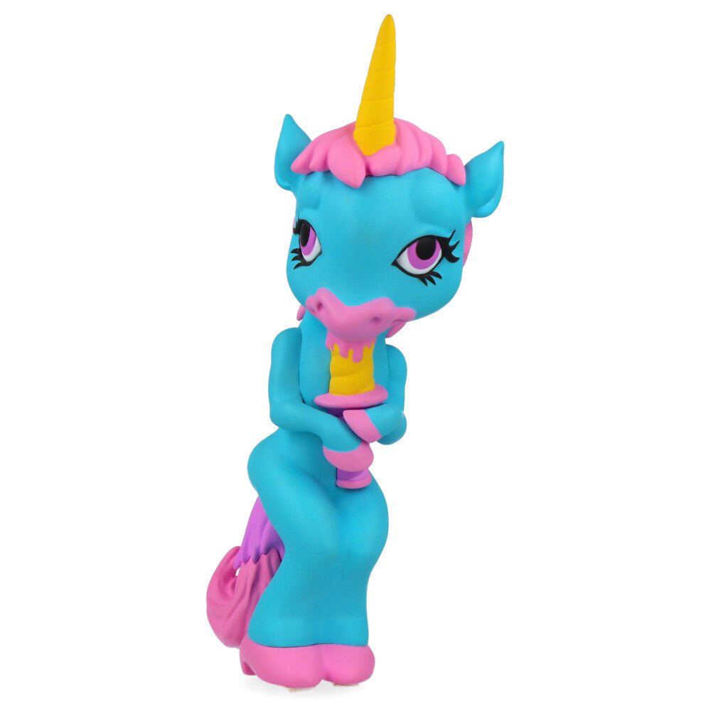 Ron English Forlorn Unicorn Blue Vinyl Art Toy - Collectible Pop Surrealism Figure for Home Decor & Art Display