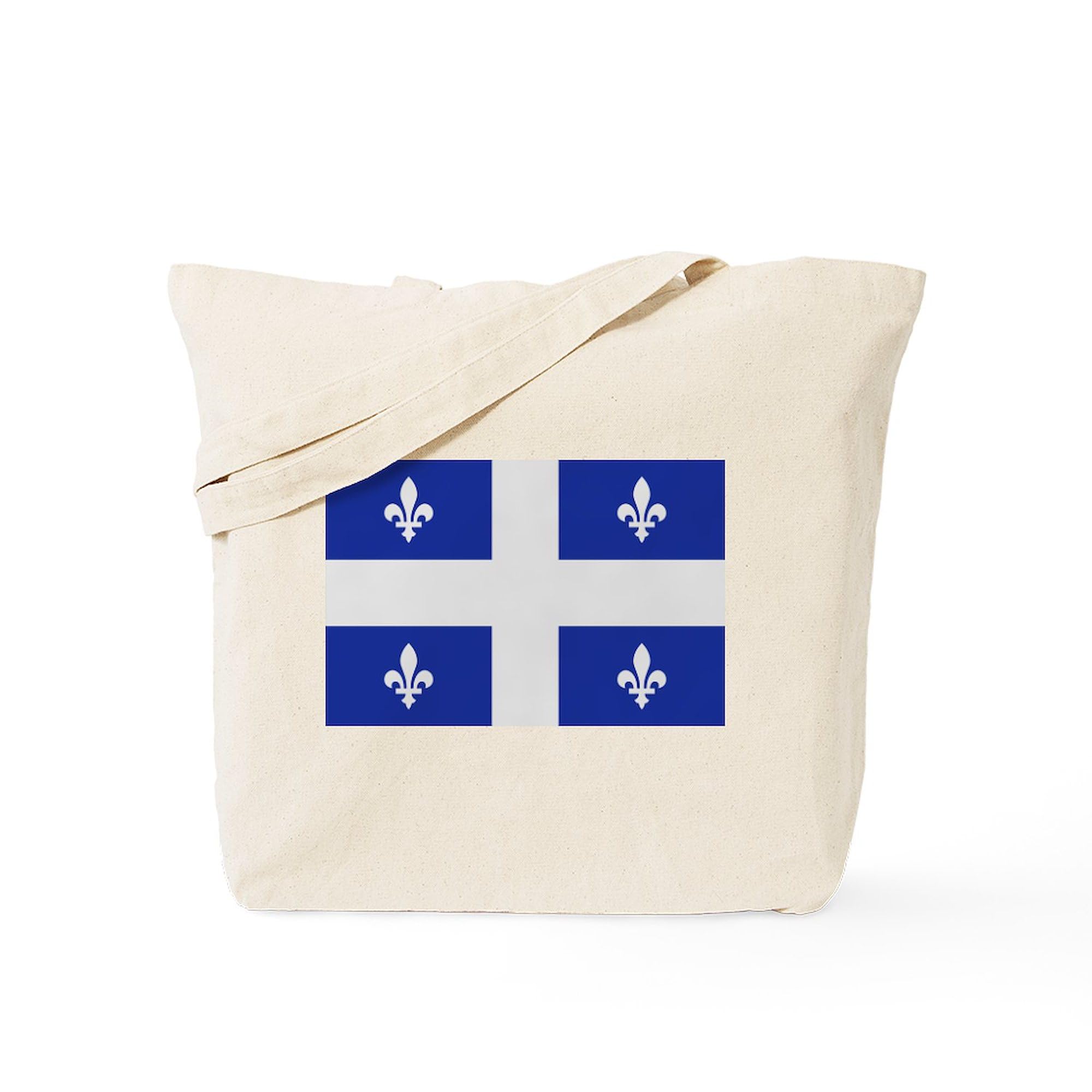 Quebec Canada Flag Tote Bag - Natural Canvas Reusable Shopping Bag for Groceries, Beach & Travel | Eco-Friendly Cotton Carryall