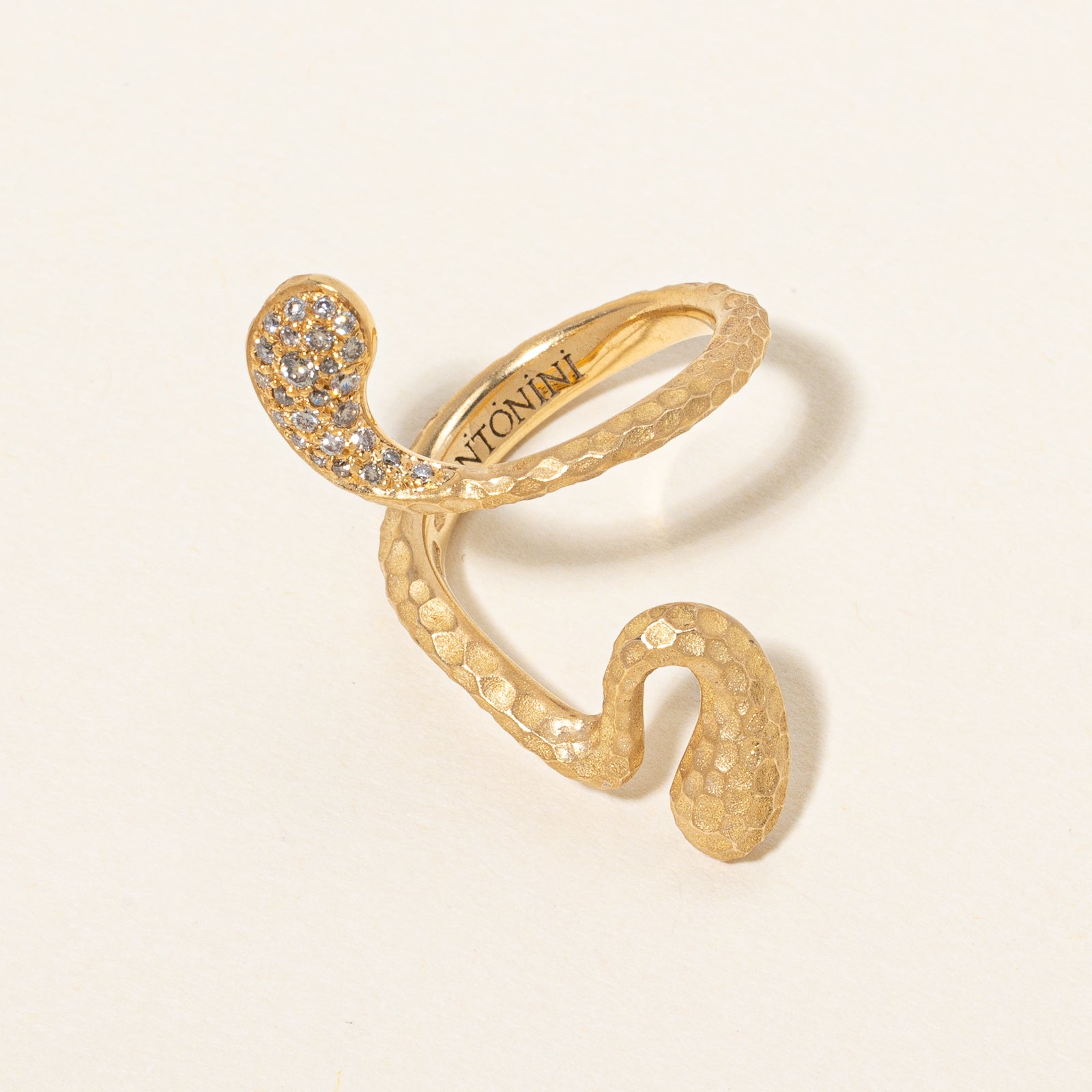 Antonini Milano Aurea Diamond Wrap Ring | 0.20 Carat Total Weight, Size 5.75 | Elegant Stackable Ring for Women, Perfect for Weddings, Anniversaries & Everyday Luxury