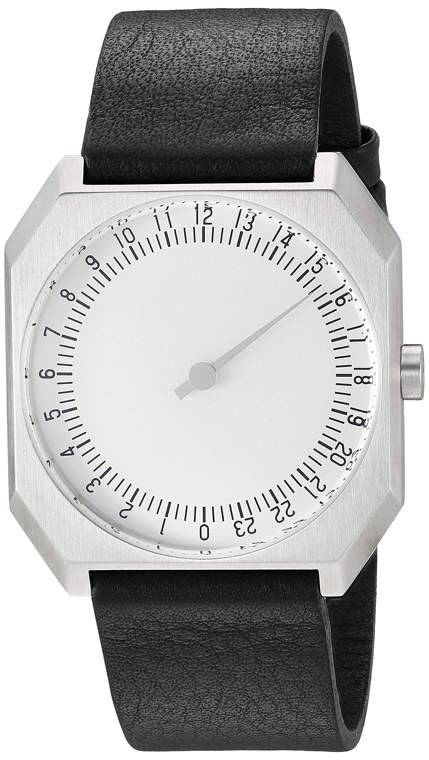 Jo 05 Black Leather Silver Case Unisex Analog Quartz Watch with Silver Dial & Black Leather Strap - Stylish Dress Watch for Men & Women, Perfect for Business, Office & Formal Occasions